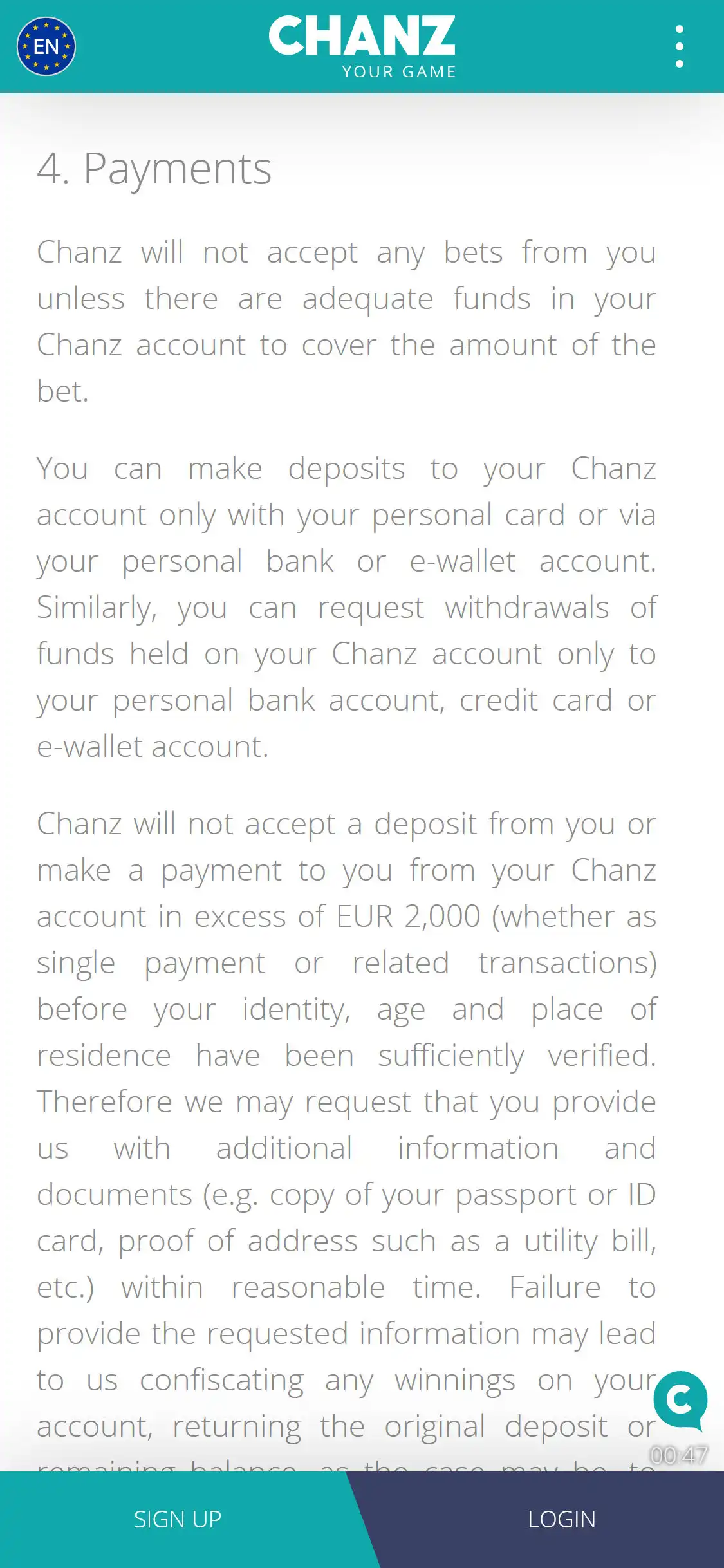 Chanz Casino Mobile No Deposit Bonus Review