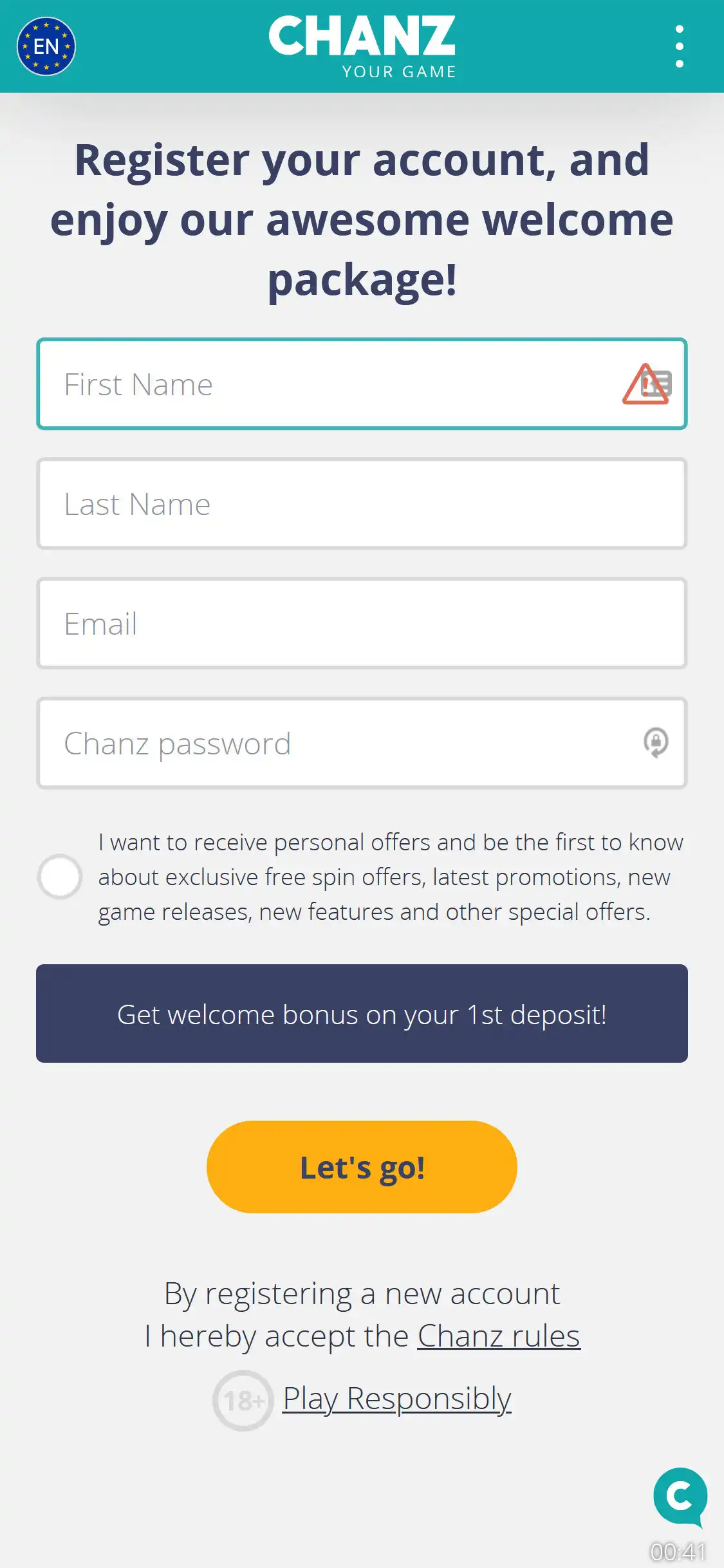 Chanz Casino Mobile Login Review