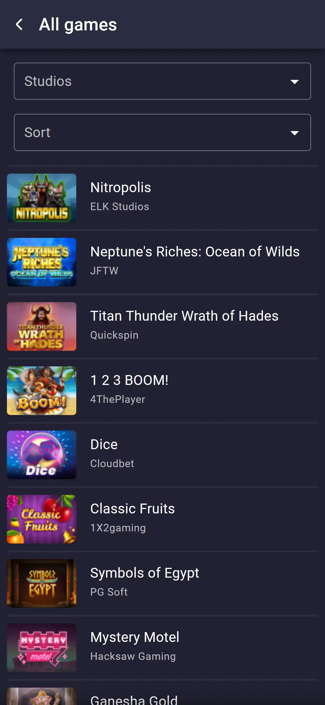 Cloudbet Casino Mobile Games Review