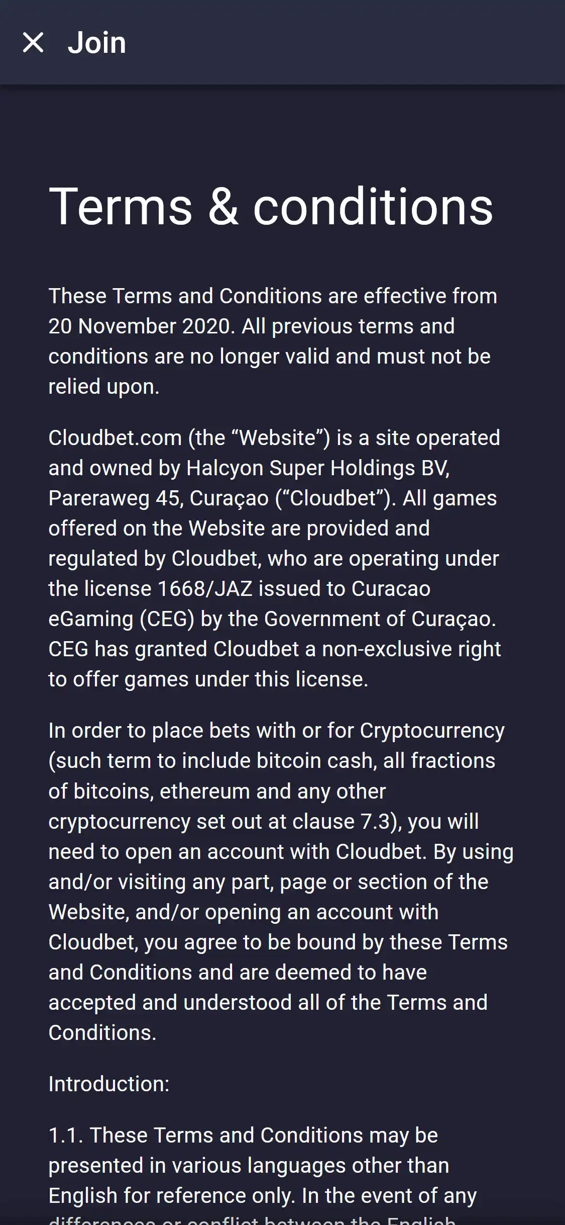 Cloudbet Casino Mobile Support Review