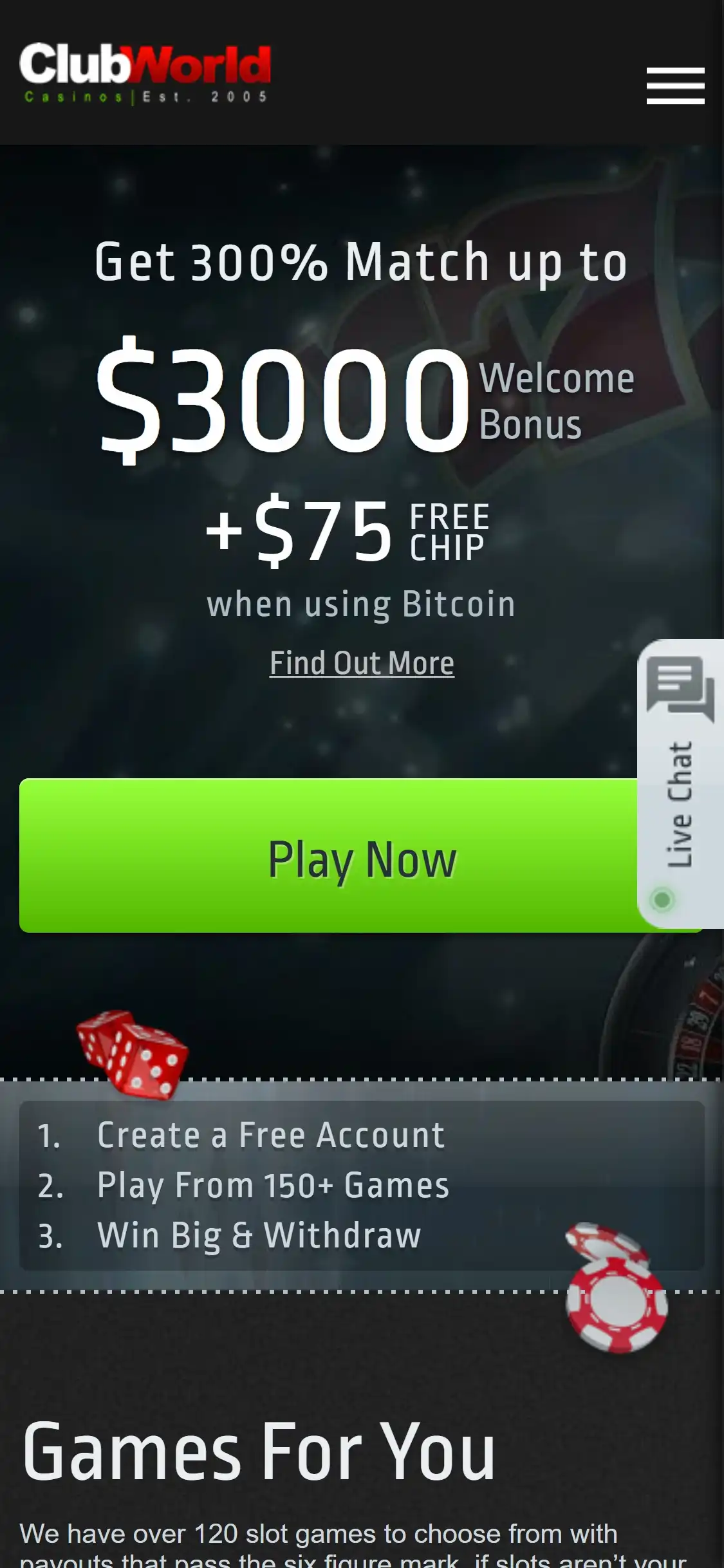 Club World Casinos Mobile Review
