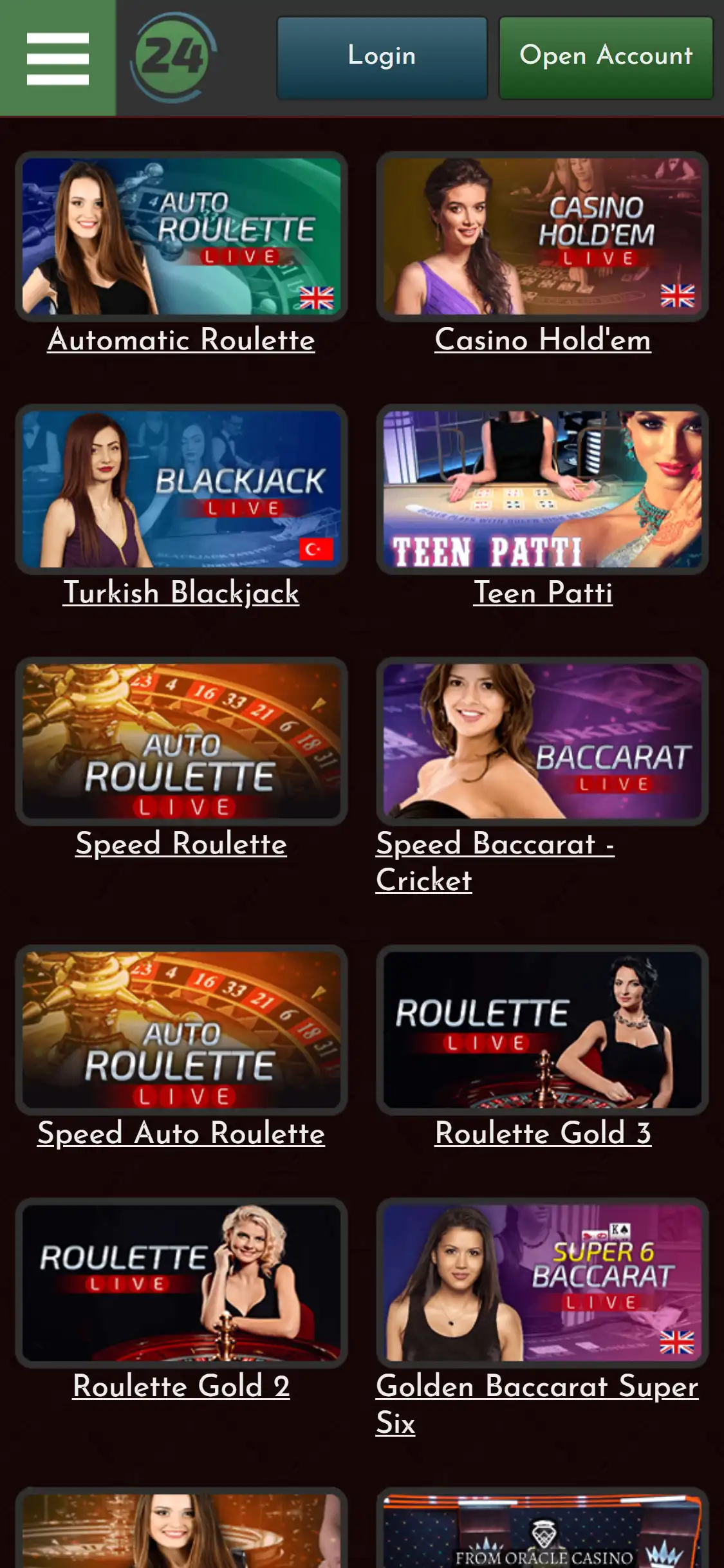 Coinbet24 Mobile Live Dealer Games Review