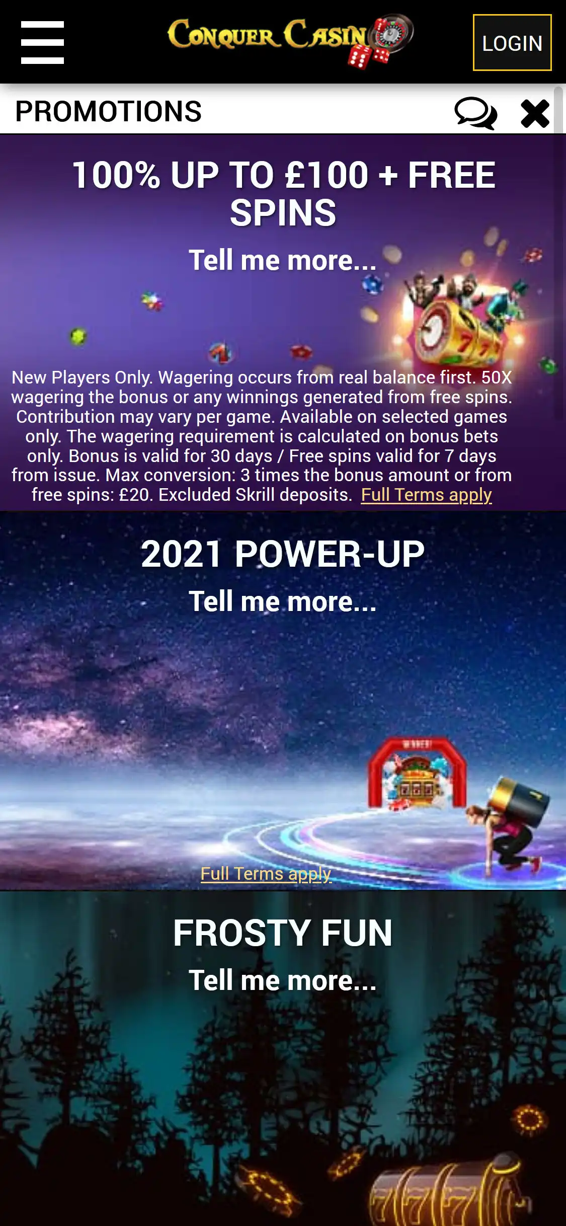 Conquer Casino Mobile No Deposit Bonus Review