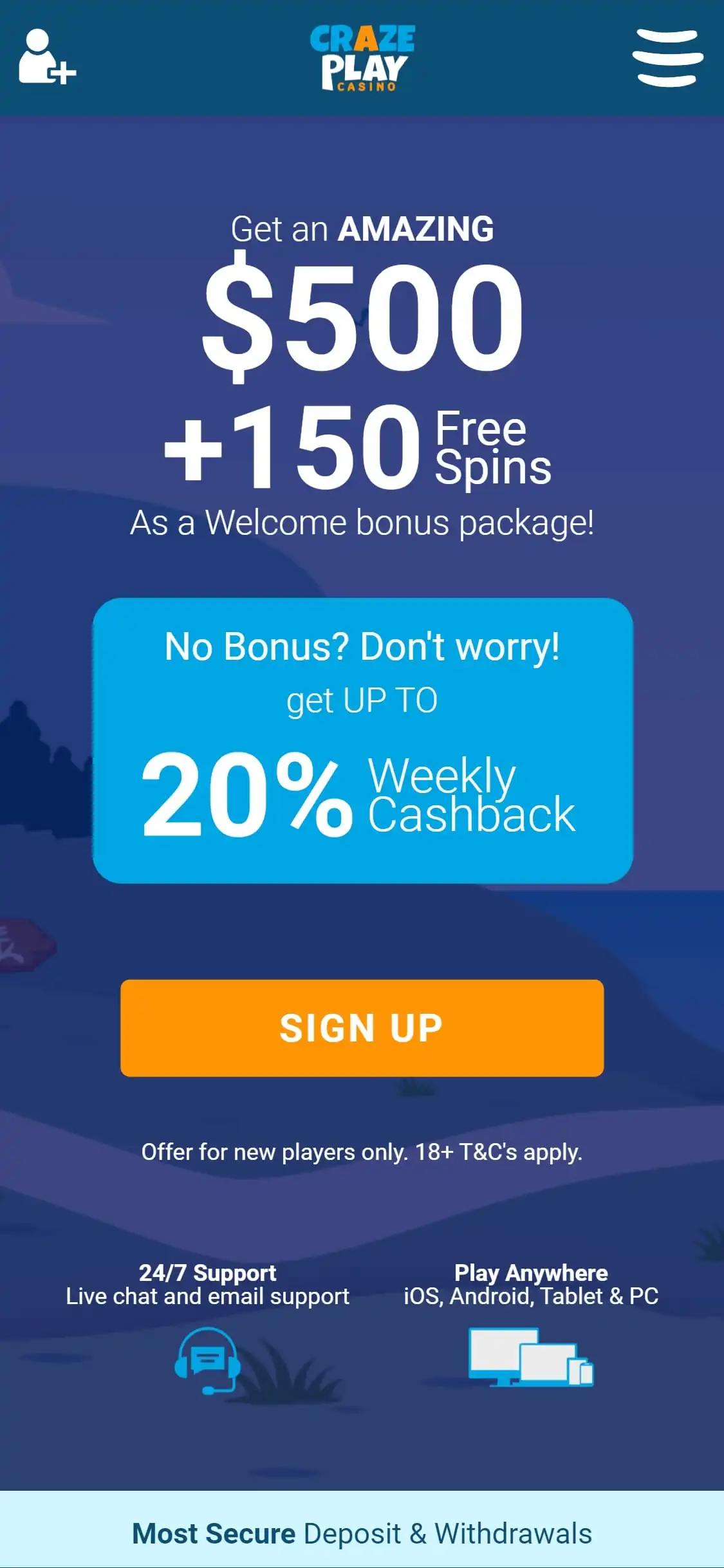 CrazePlay Casino Mobile Review