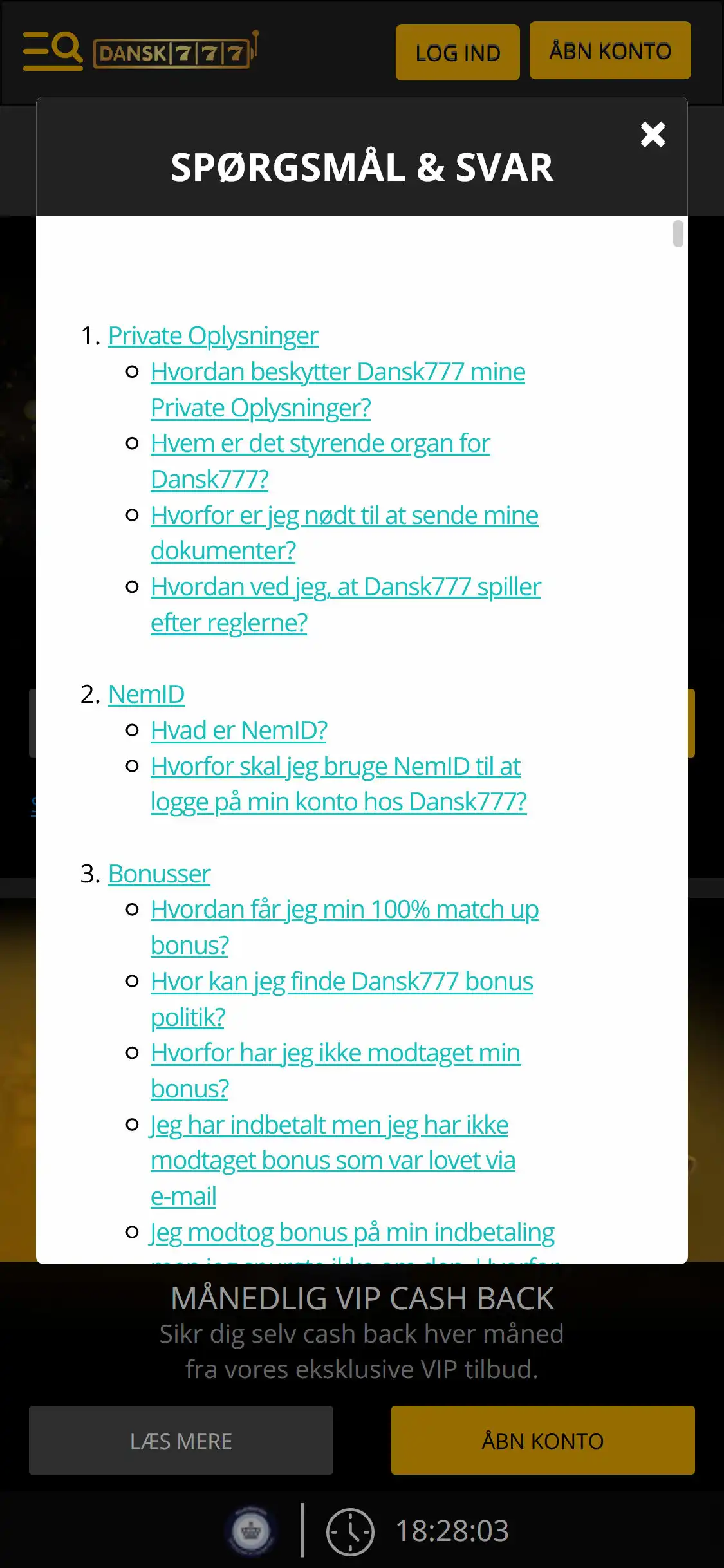 Dansk777 Casino Mobile Support Review