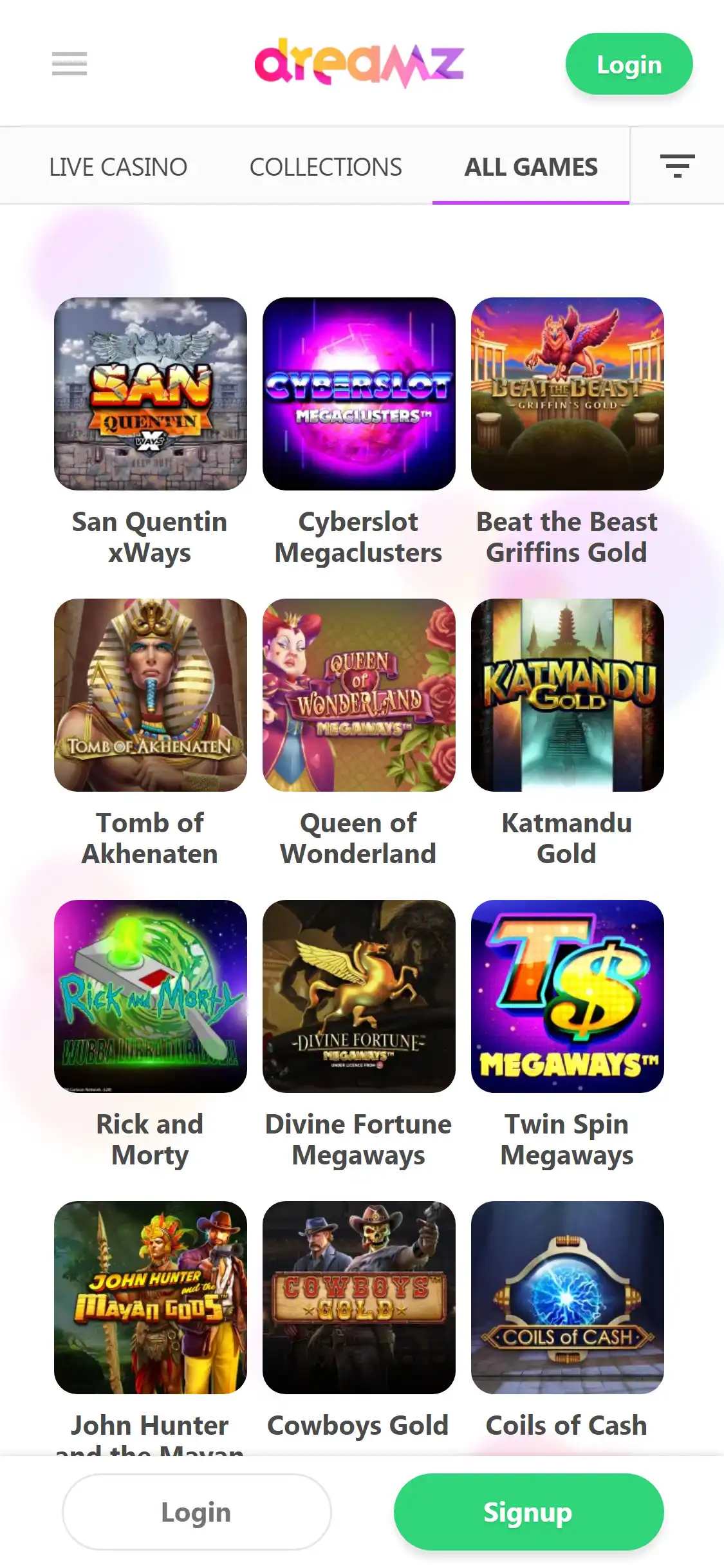Dreamz Casino Mobile Games Review