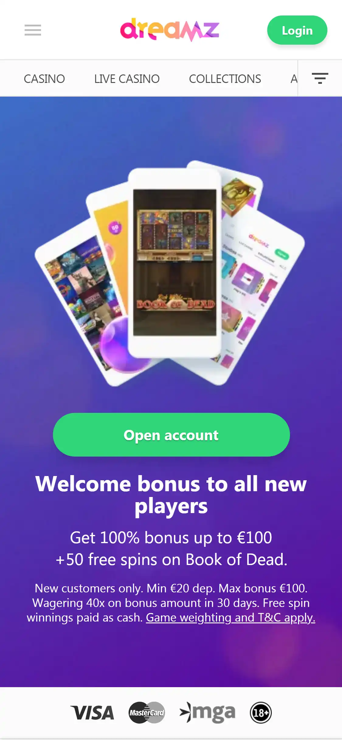 Dreamz Casino Mobile Review