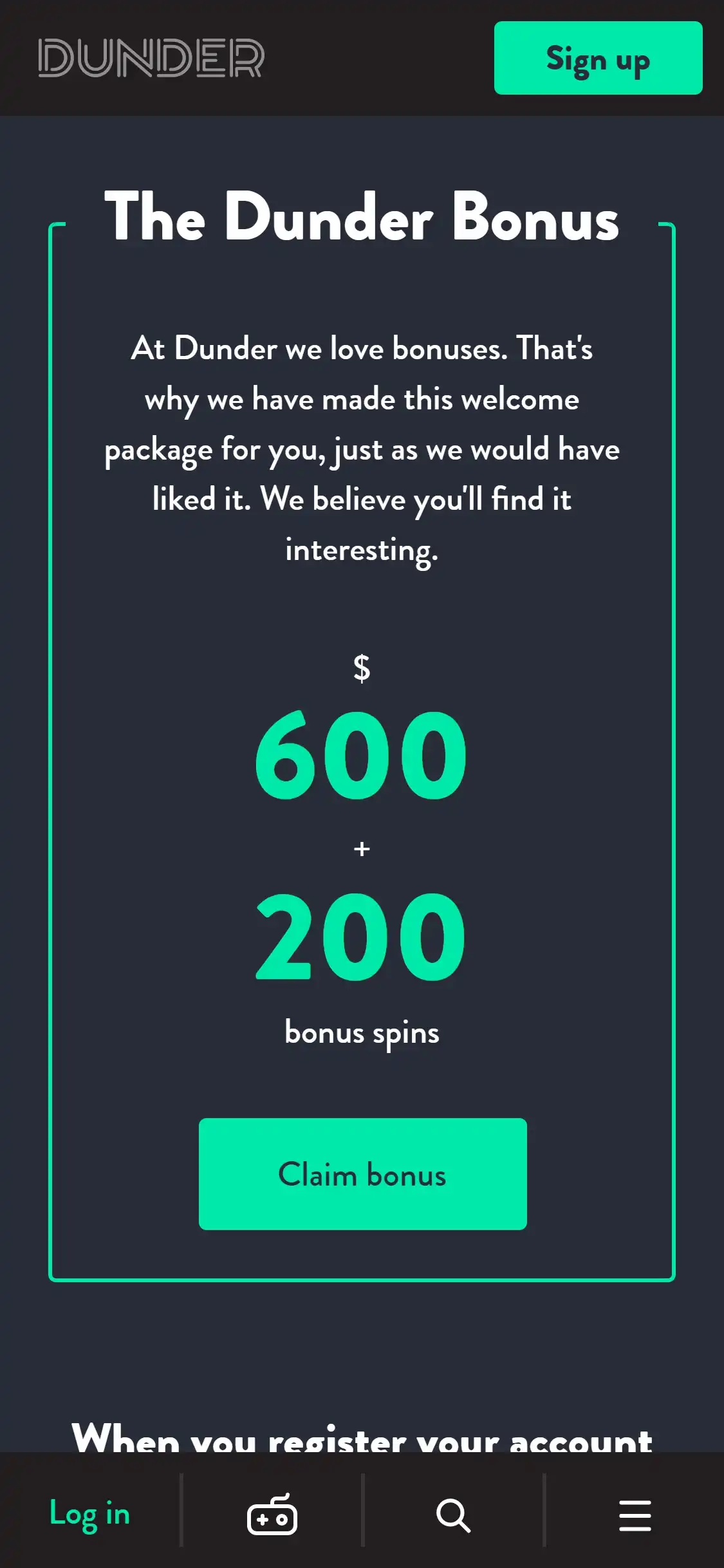 Dunder Casino Mobile No Deposit Bonus Review