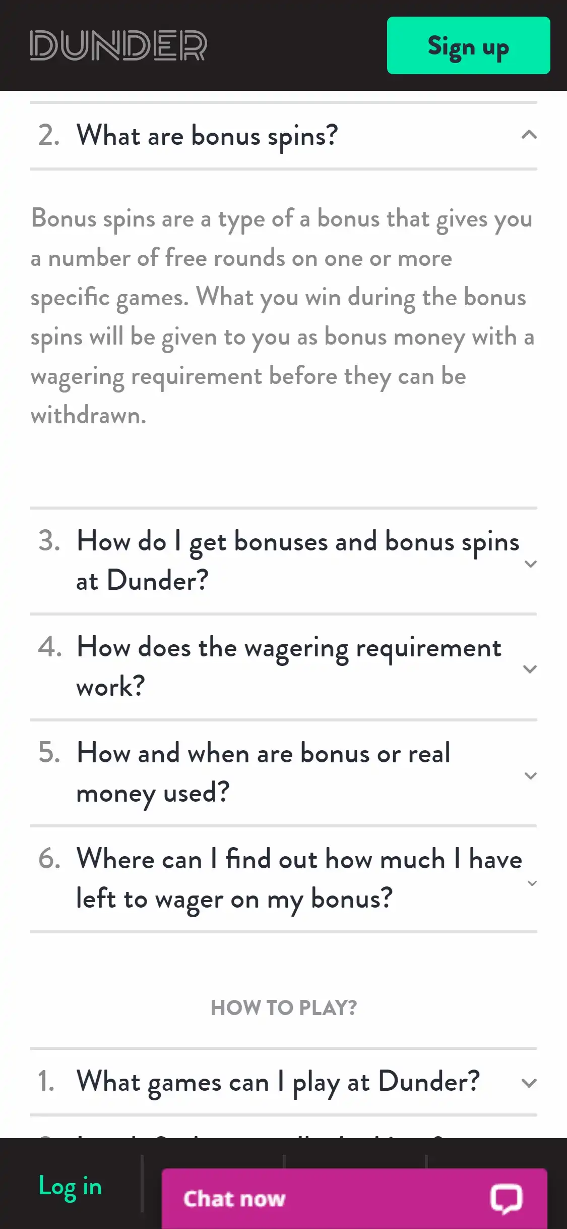 Dunder Casino Mobile Support Review