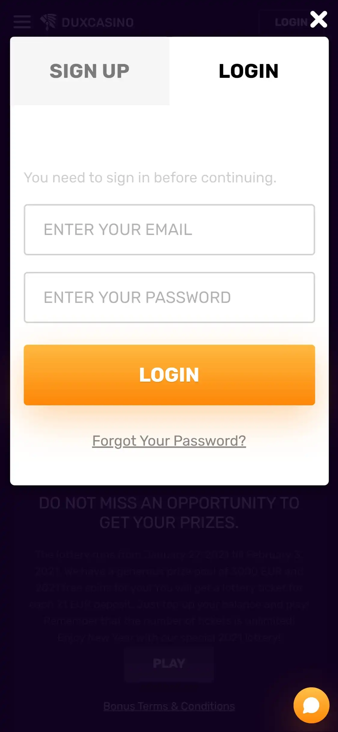 Dux Casino Mobile Login Review