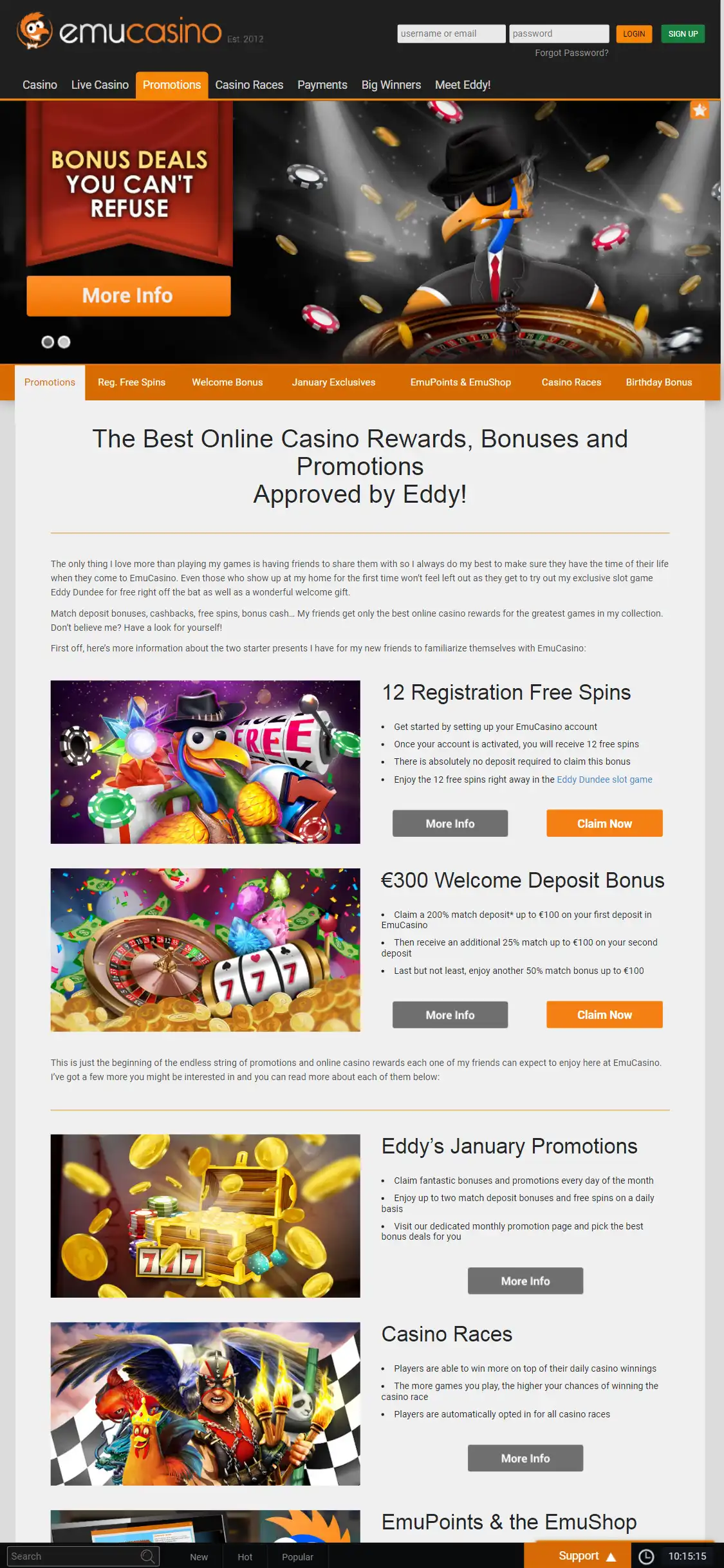 Emu Casino Mobile No Deposit Bonus Review