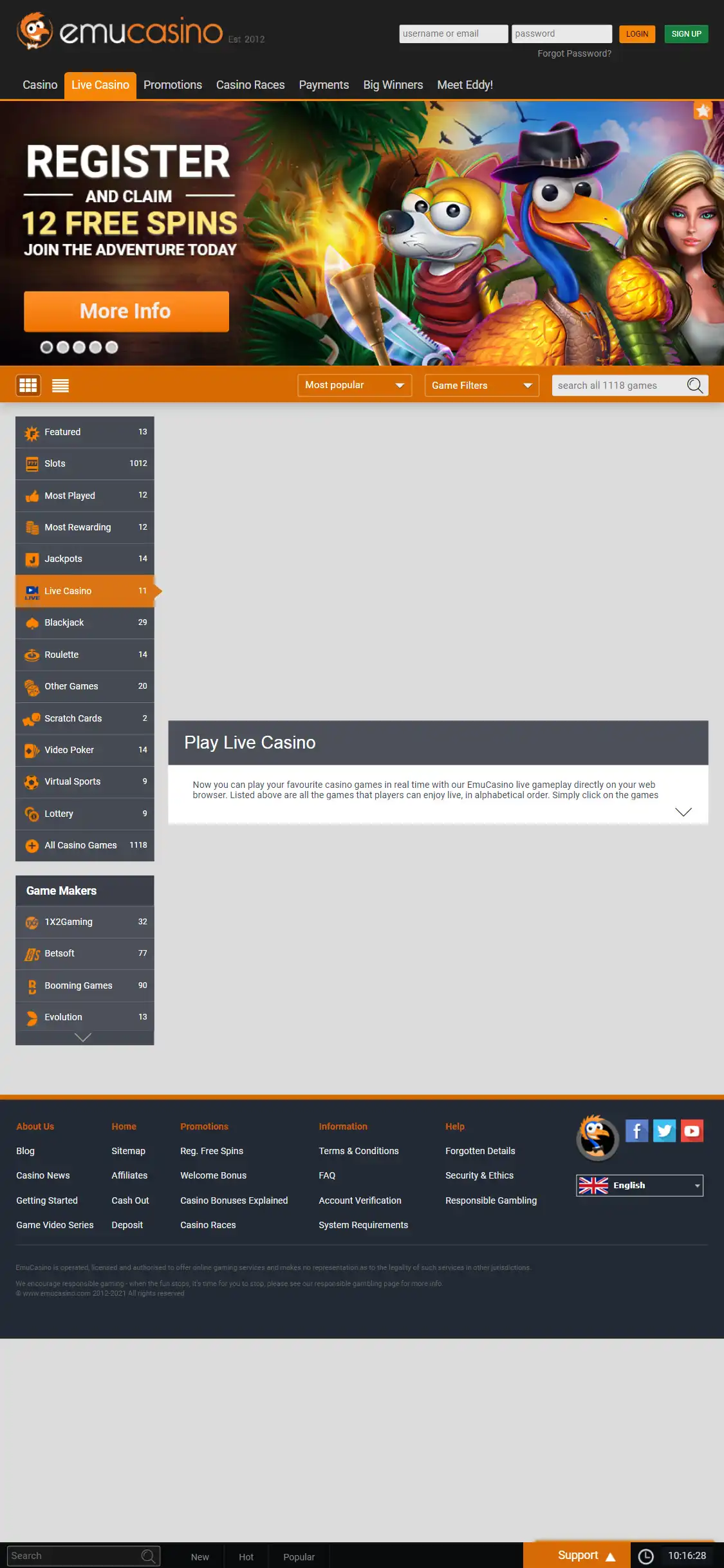 Emu Casino Mobile Live Dealer Games Review