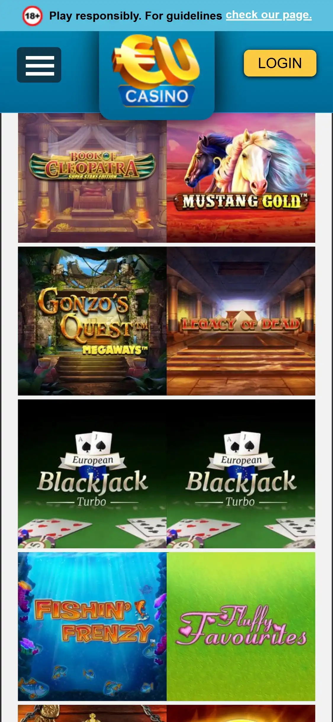EUCasino Mobile Games Review