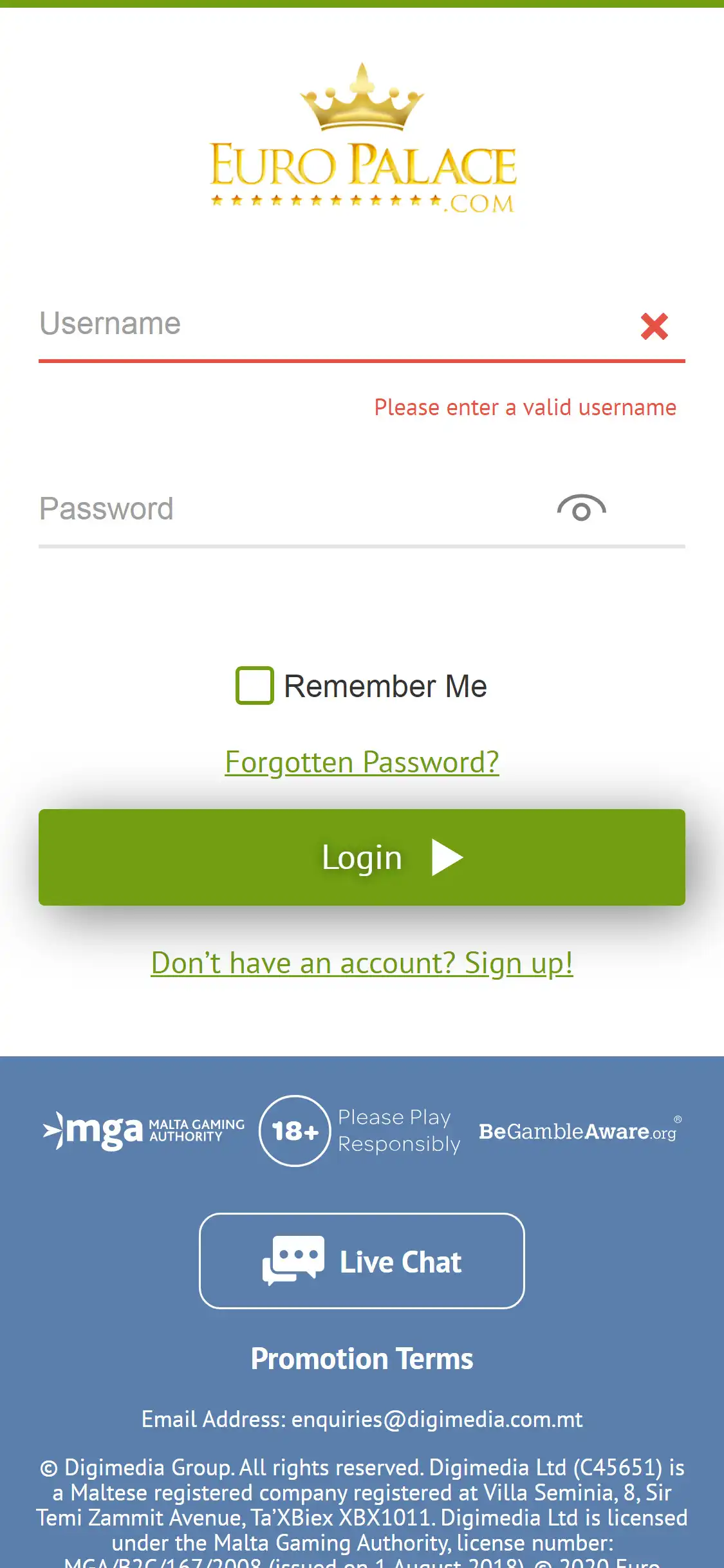 Euro Palace Casino Mobile Login Review