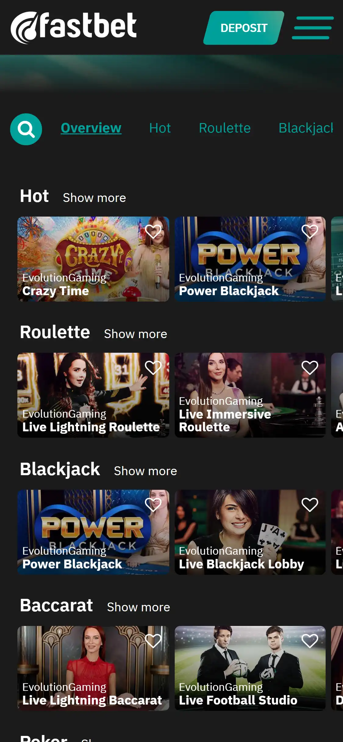 Fastbet Casino Mobile Live Dealer Games Review
