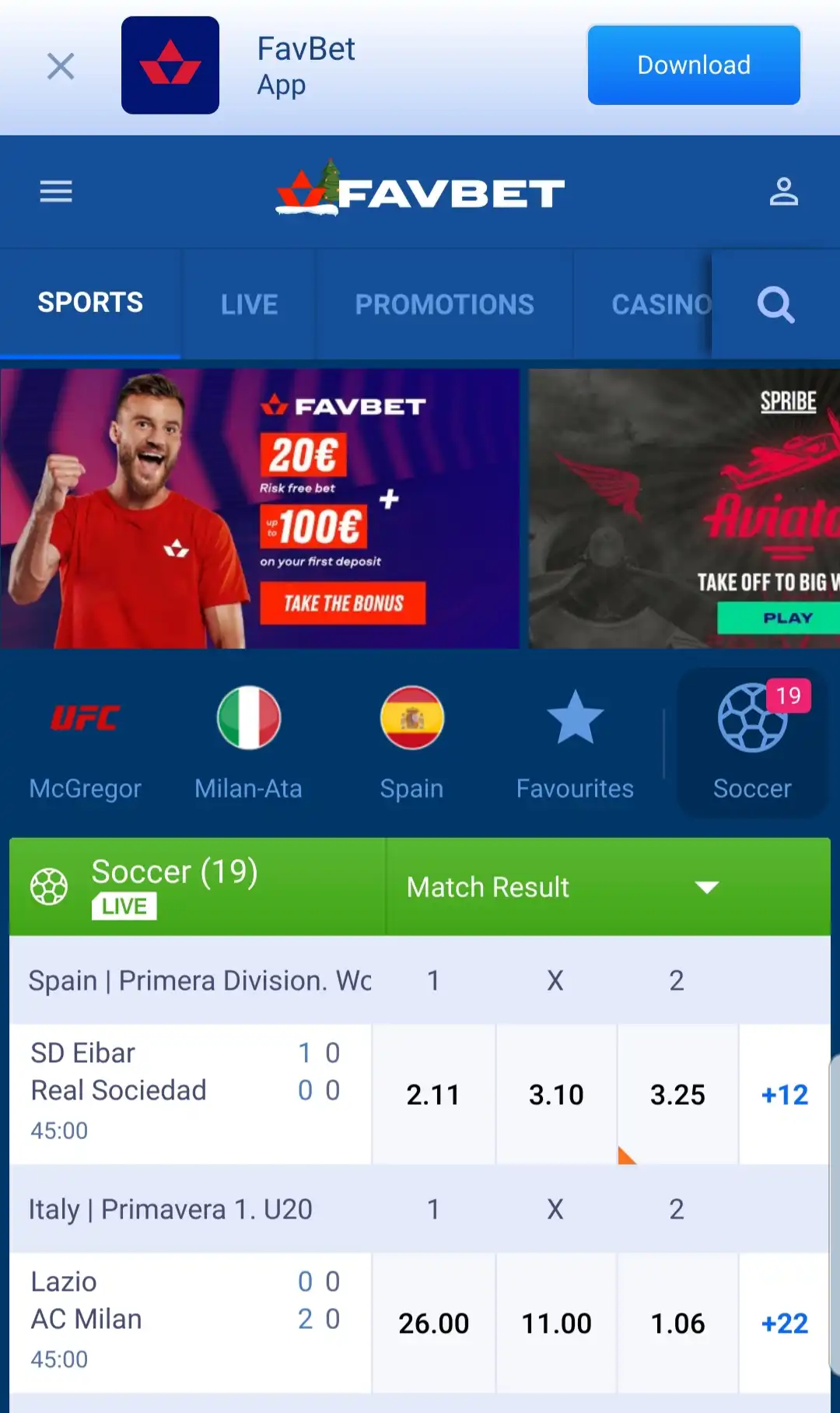 Favbet Casino Mobile Betting Review