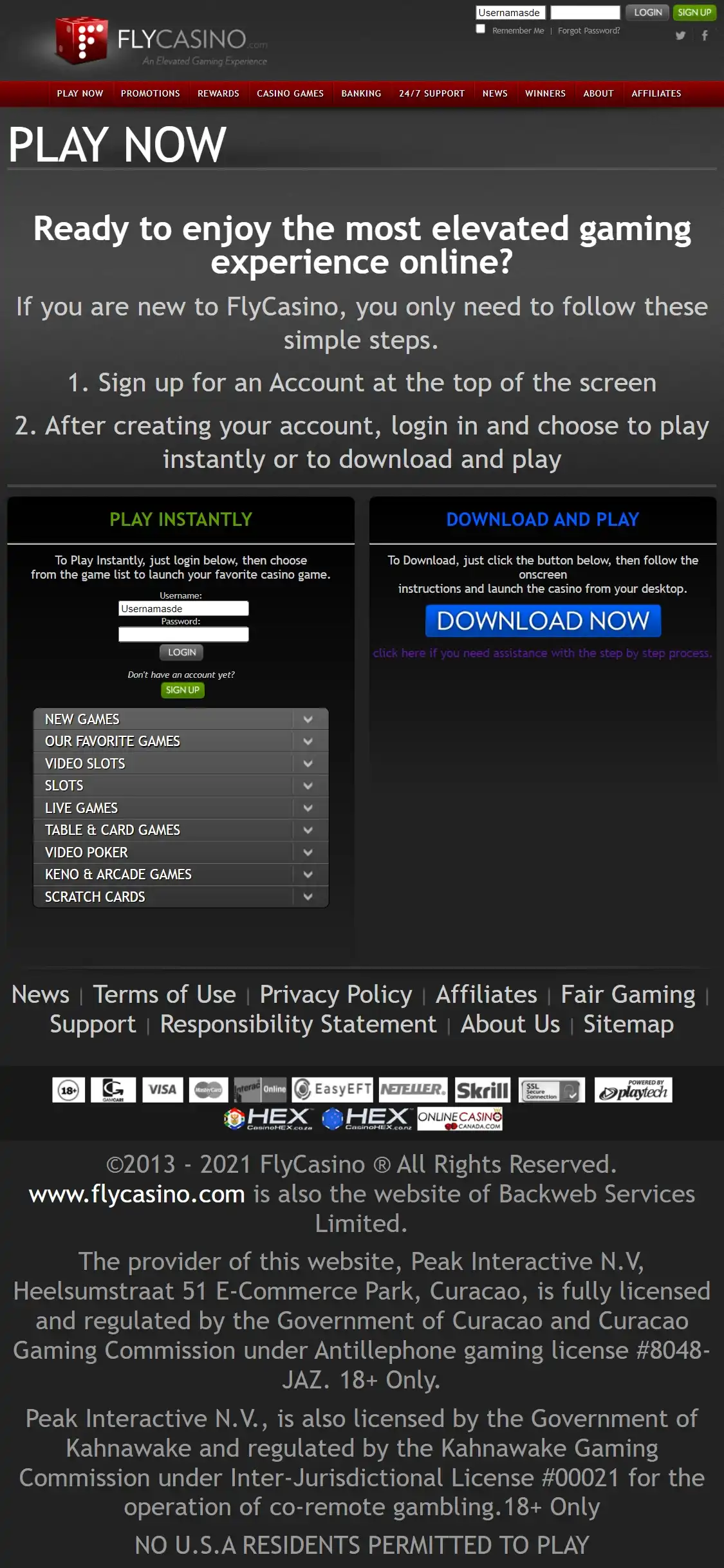 Fly Casino Mobile Login Review