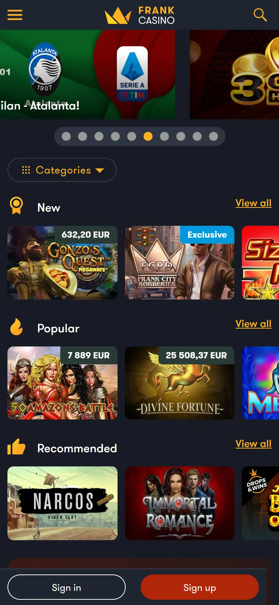 Frank Casino Mobile Review