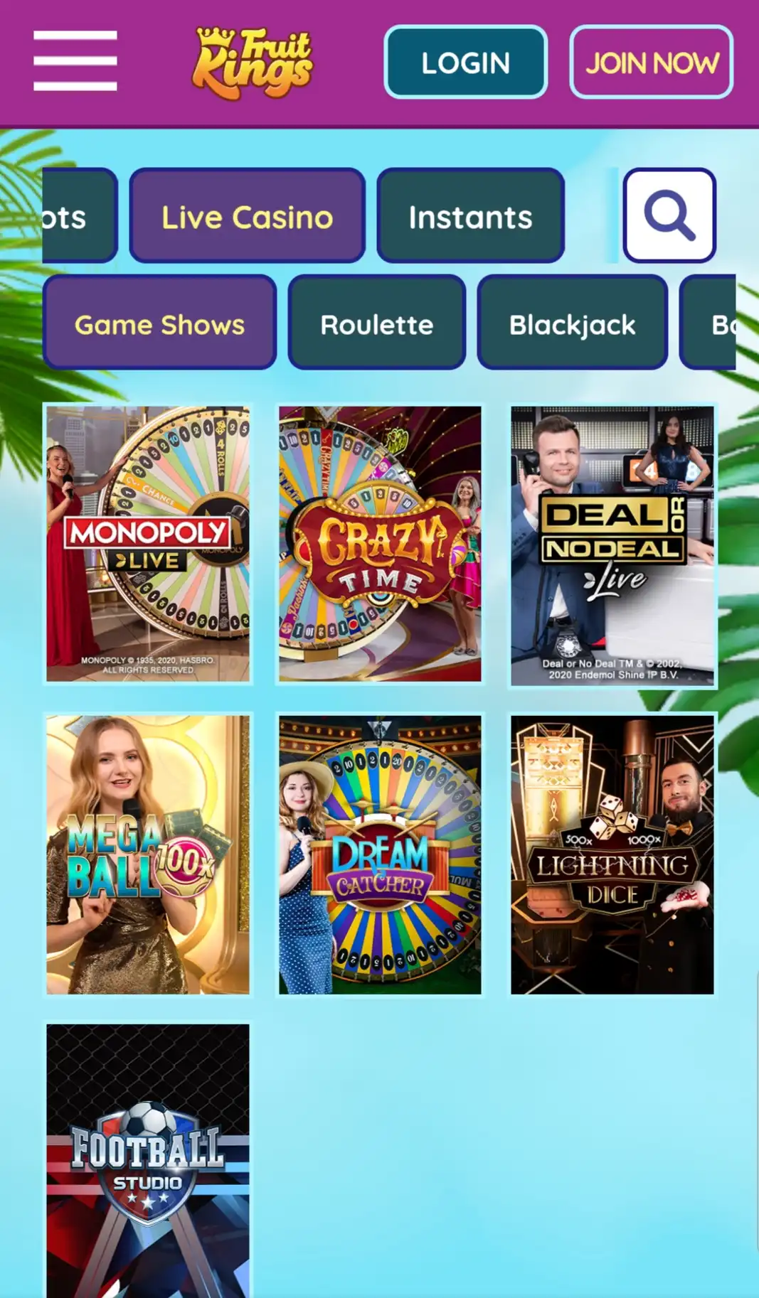 Fruit Kings Casino Mobile Live Dealer Games Review