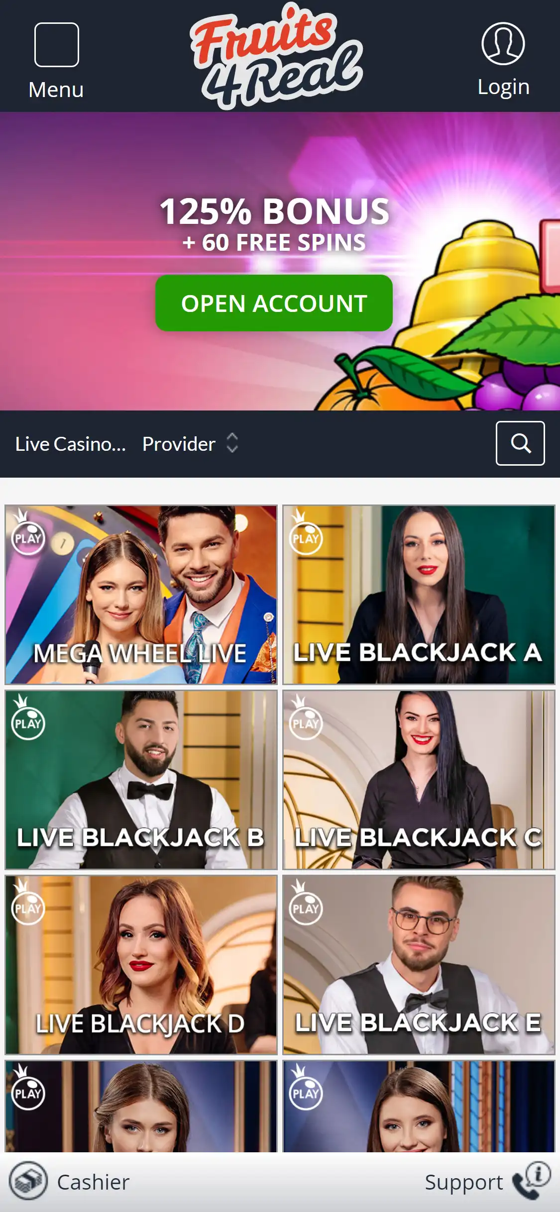 Fruits 4 Real Casino Mobile Live Dealer Games Review