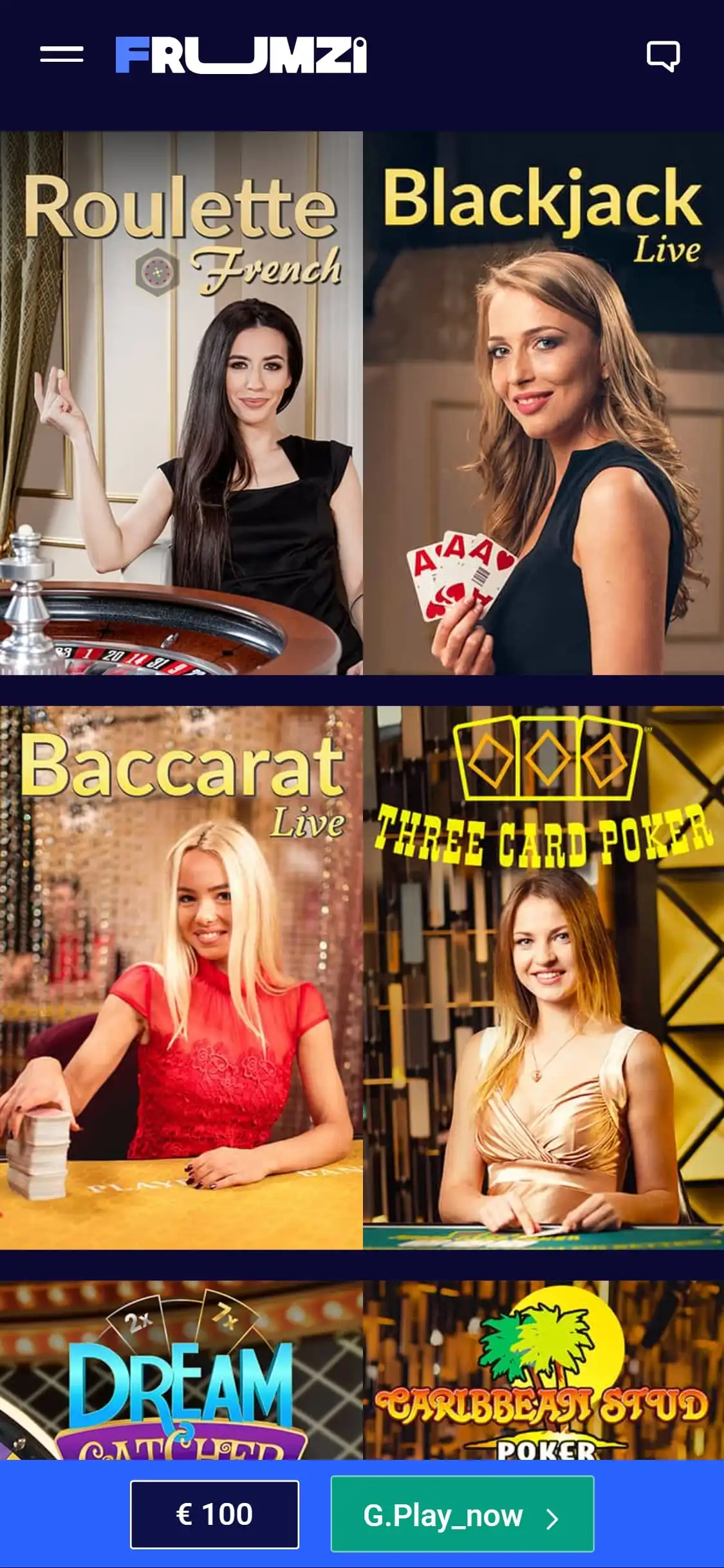 Frumzi Mobile Live Dealer Games Review