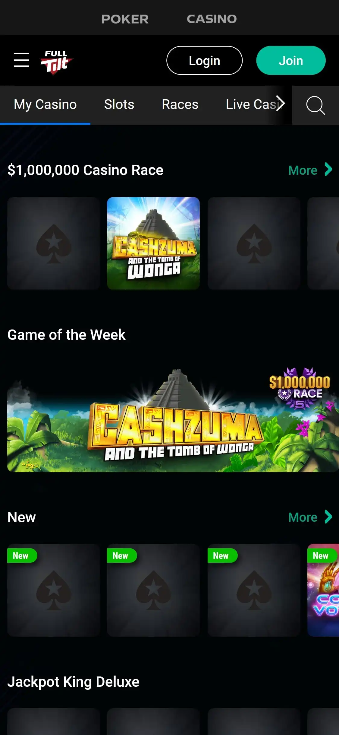 Full Tilt Casino Mobile Games Review
