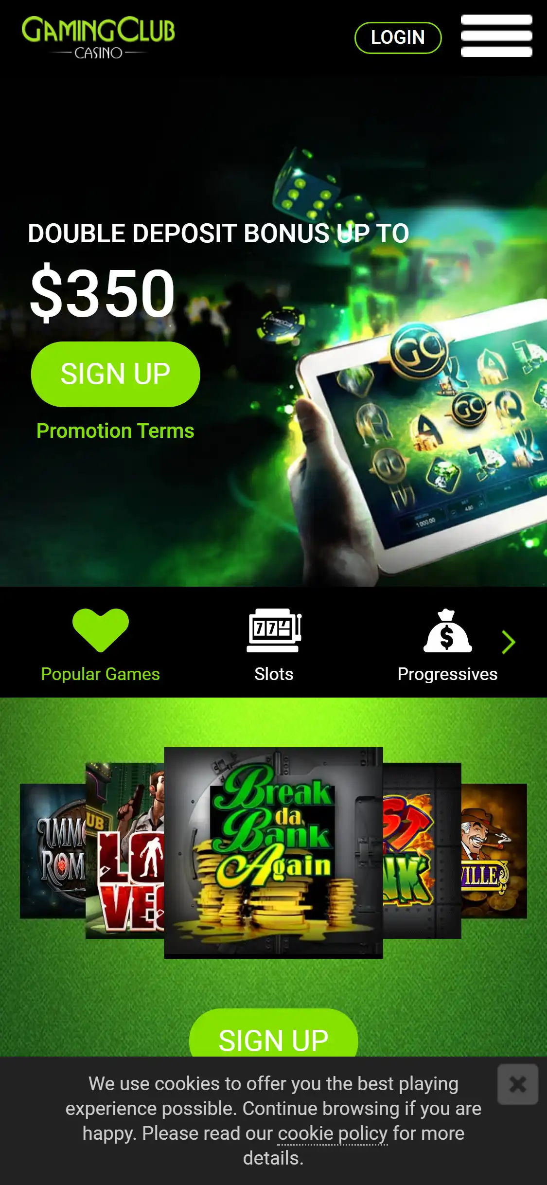 Gaming Club Casino Mobile Review
