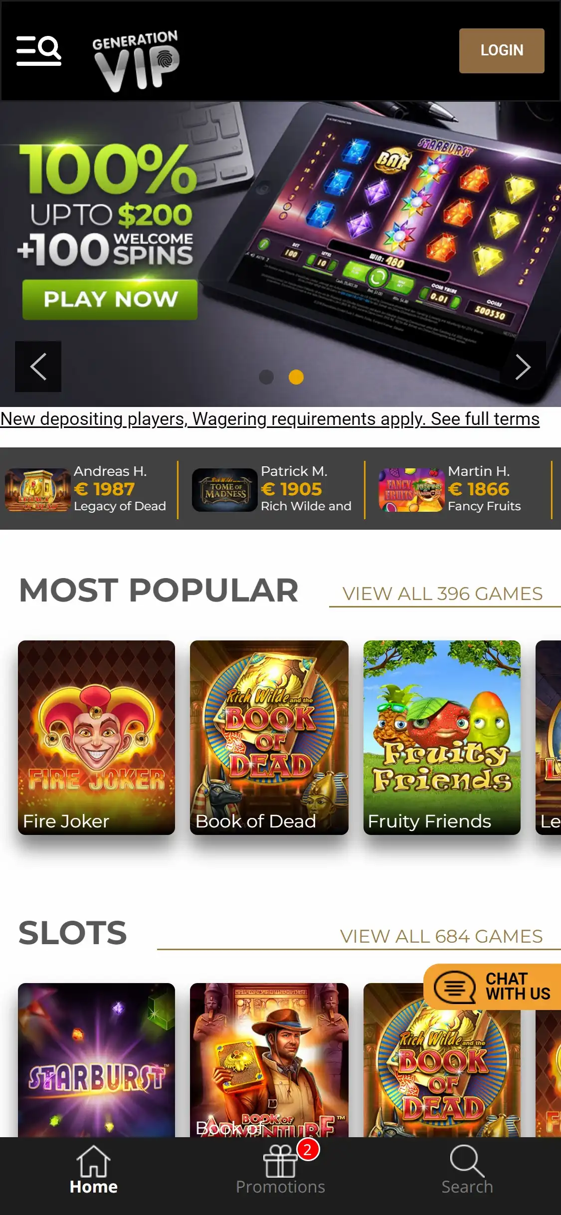 GenerationVIP Casino Mobile Review