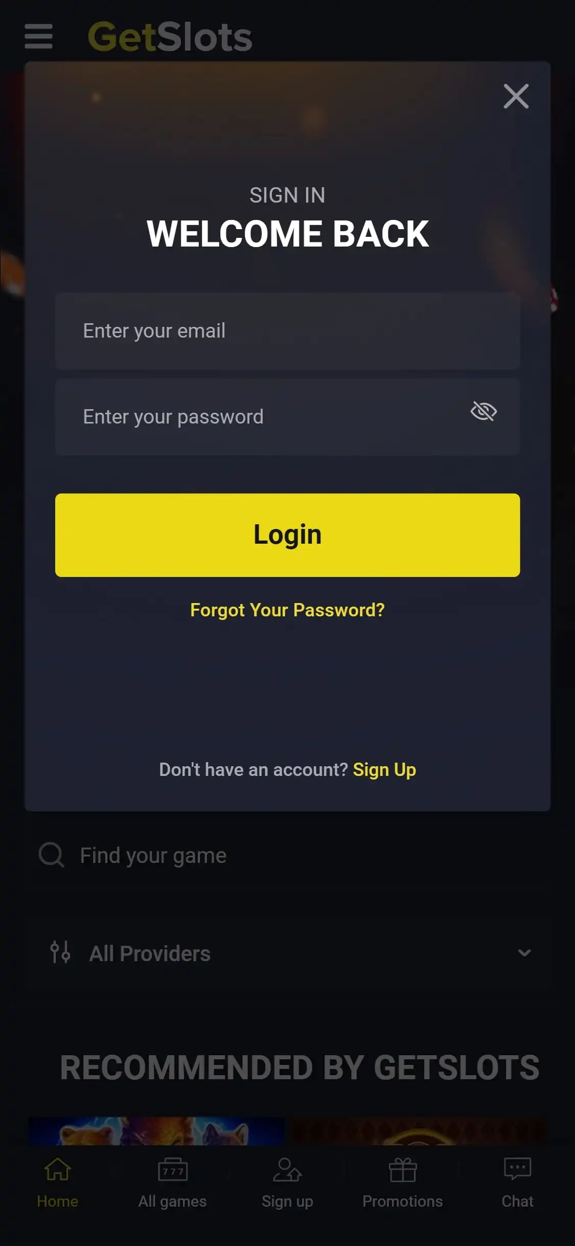 GetSlots Casino Mobile Login Review