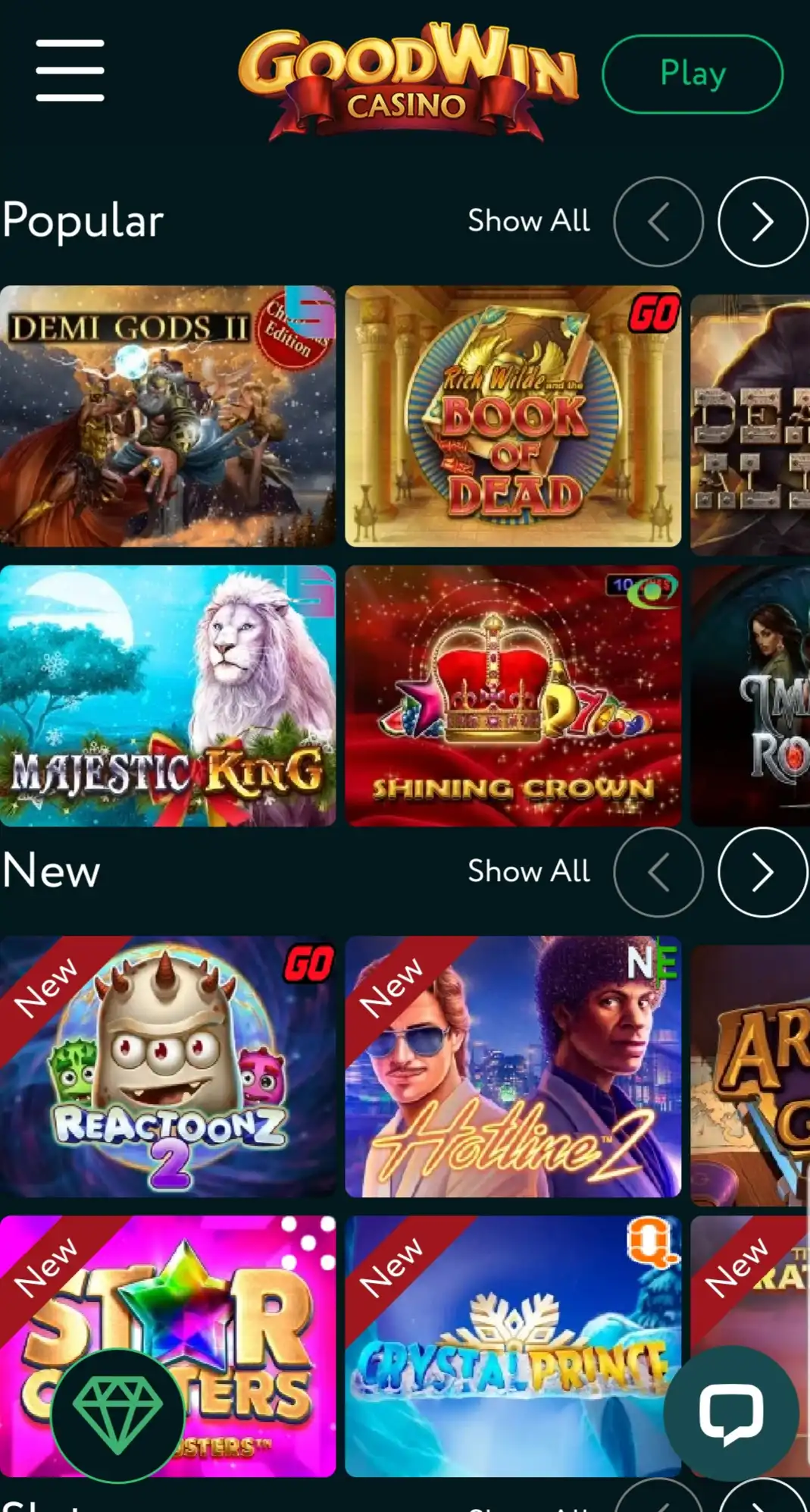 GoodWinCasino Mobile Games Review