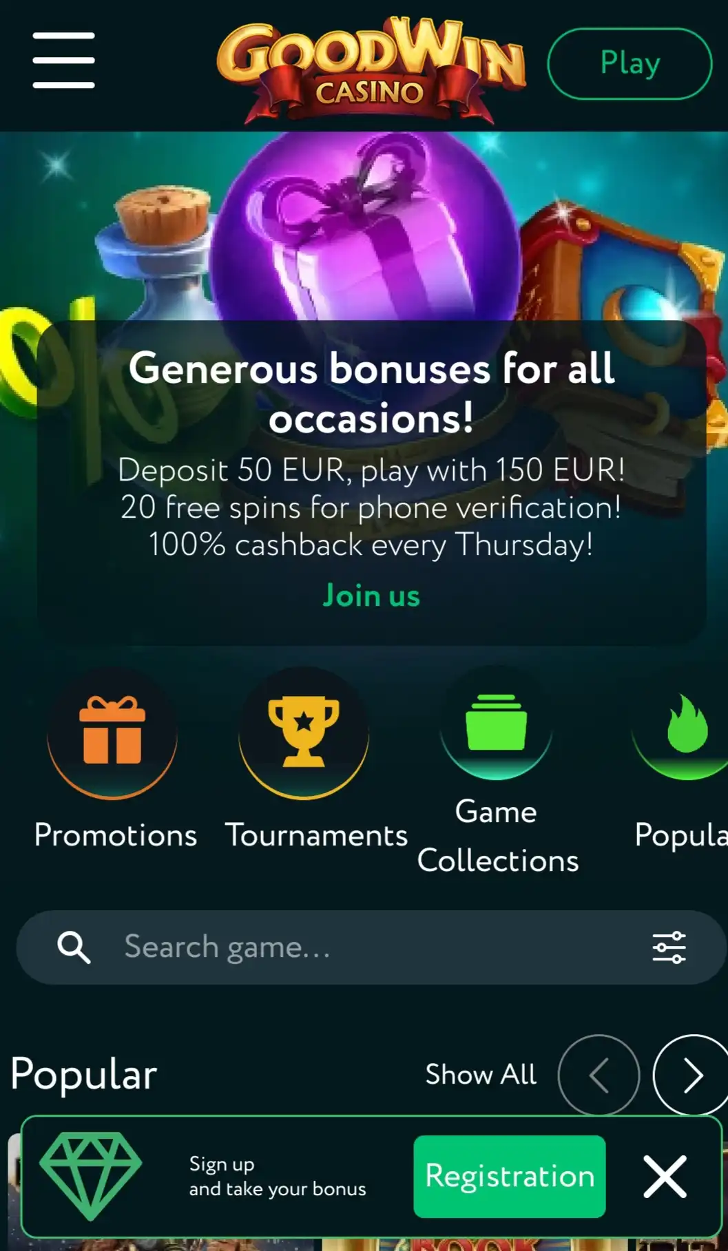 GoodWinCasino Mobile Review