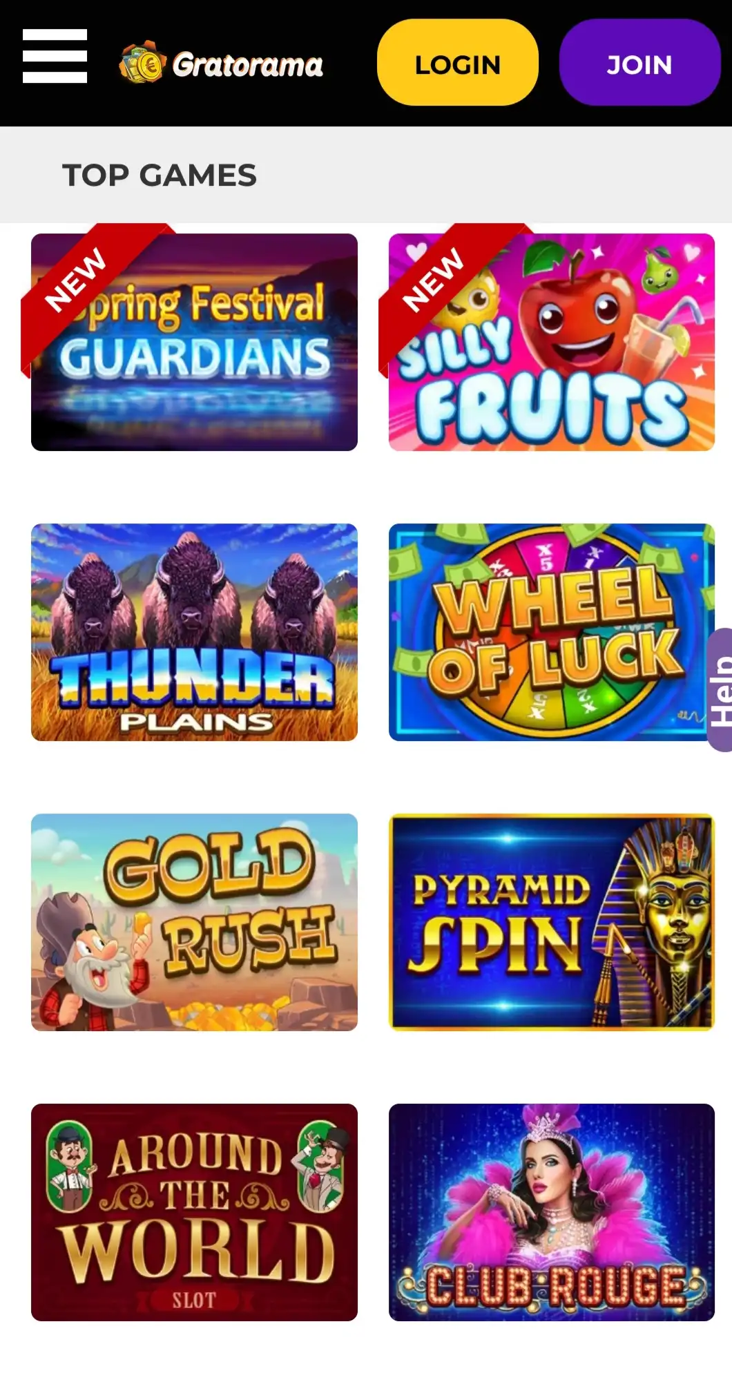 Gratorama Casino Mobile Games Review