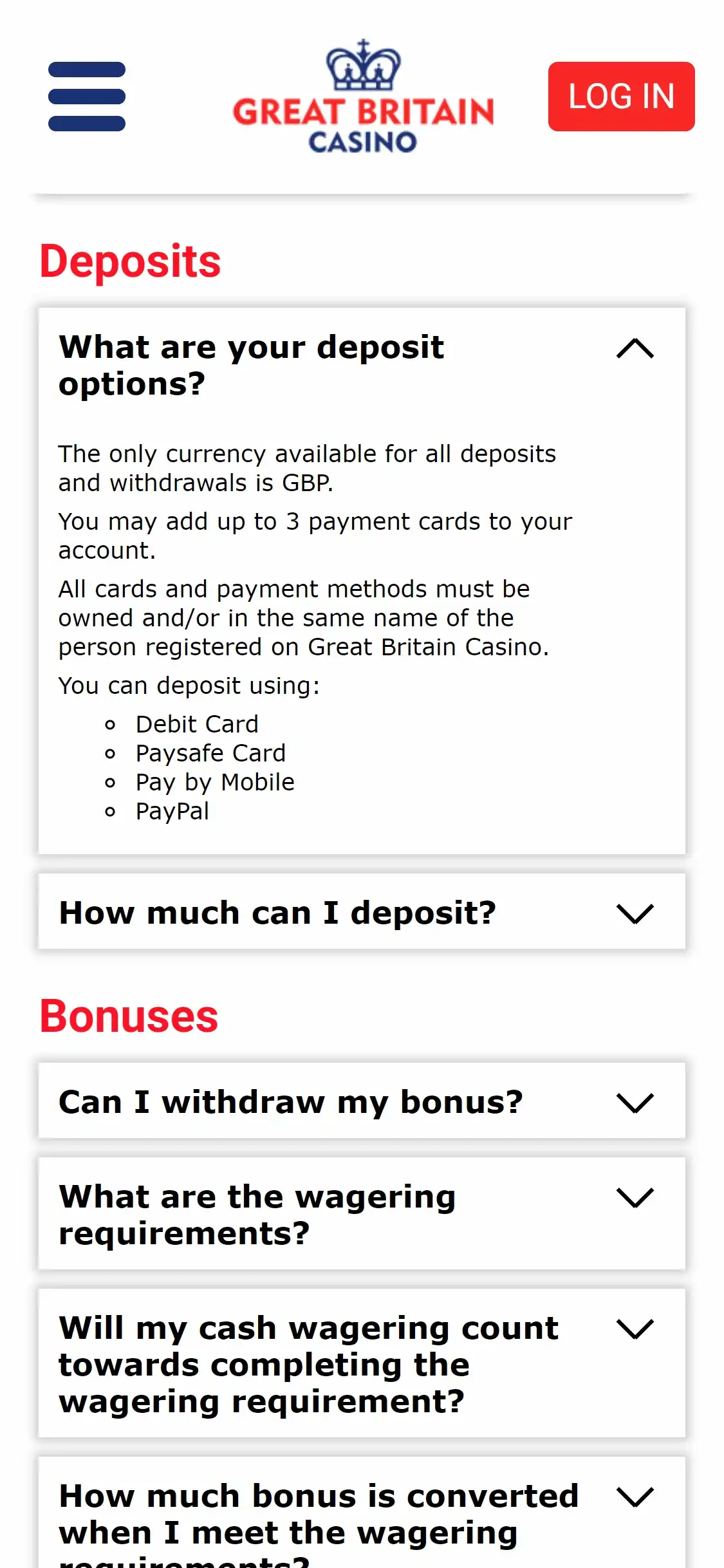 Great Britain Casino Mobile Payment Methods Review