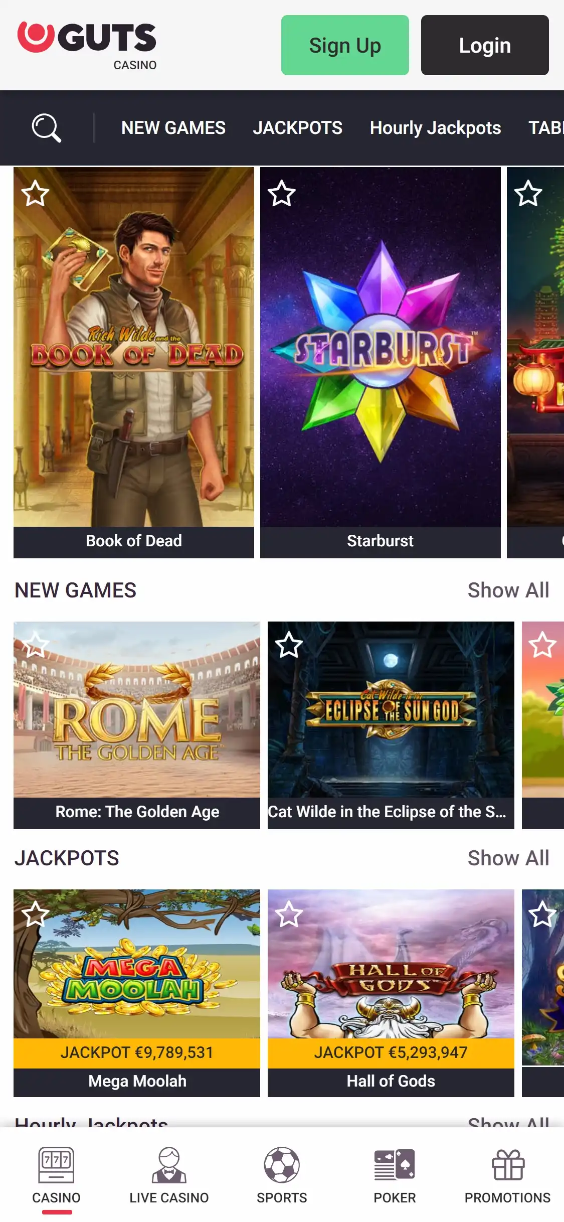 Guts Casino Mobile Games Review