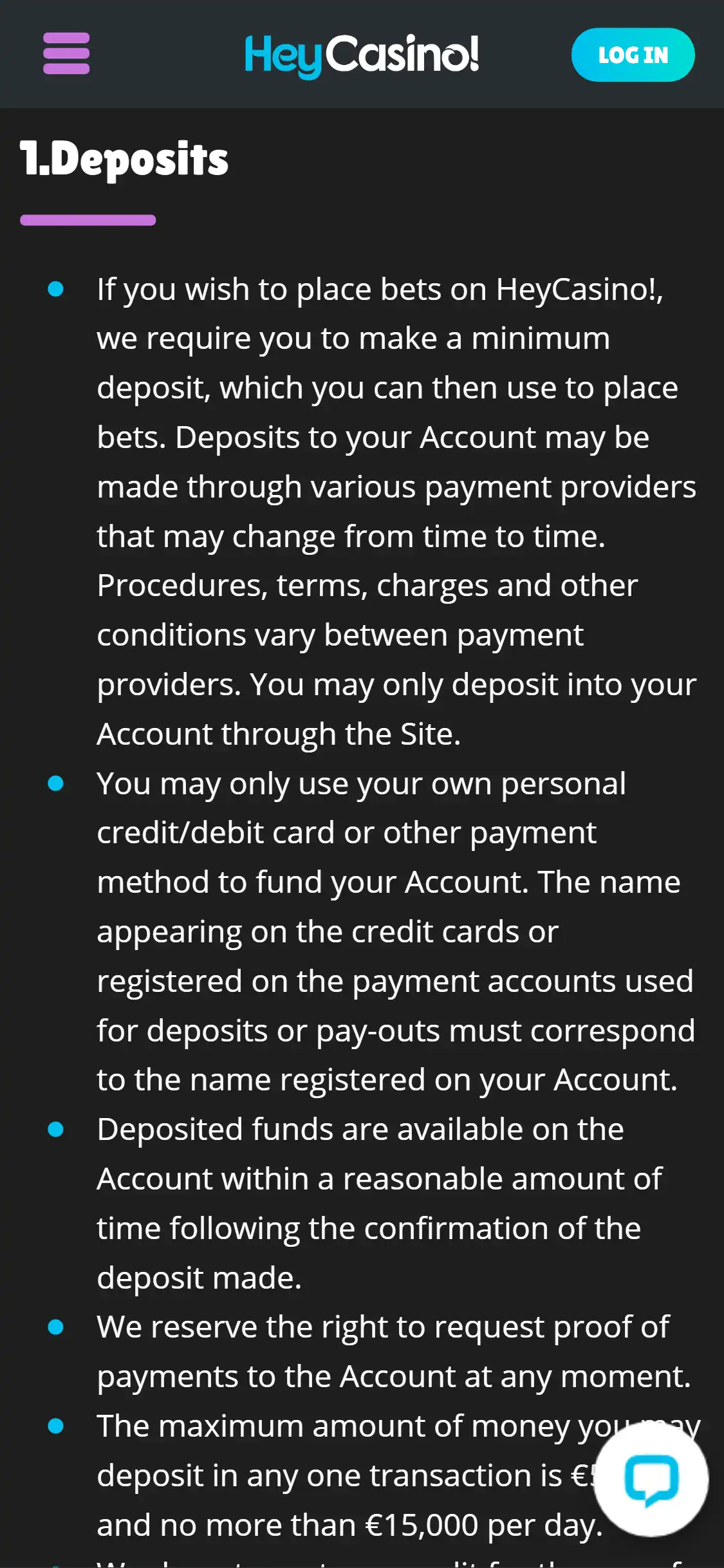 HeyCasino! Mobile Payment Methods Review