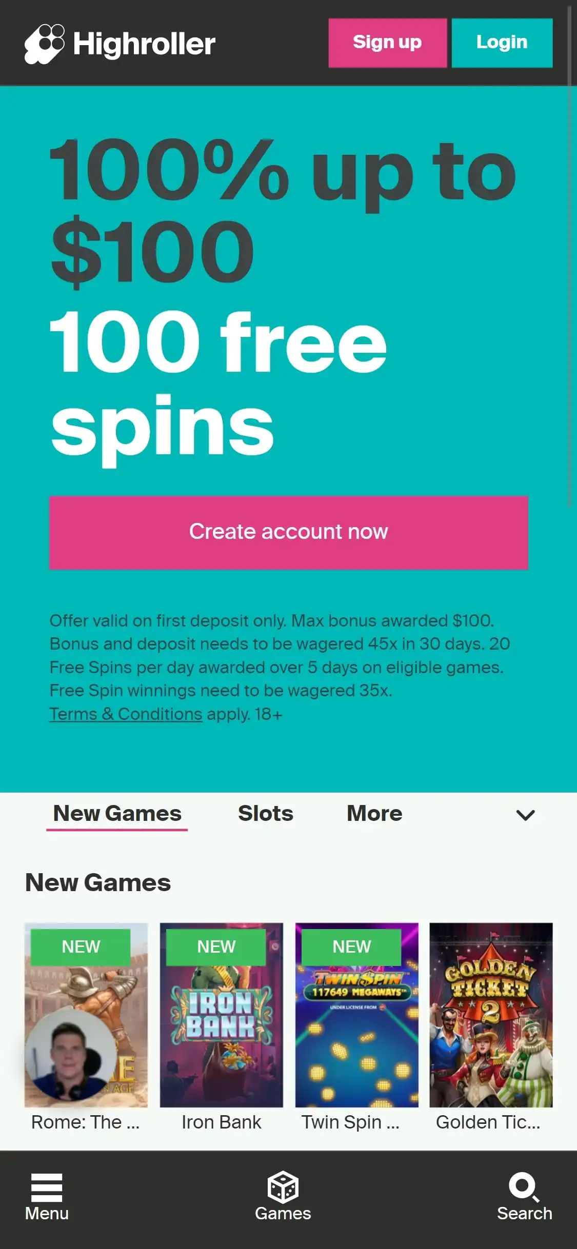 HighRoller Casino Mobile Review