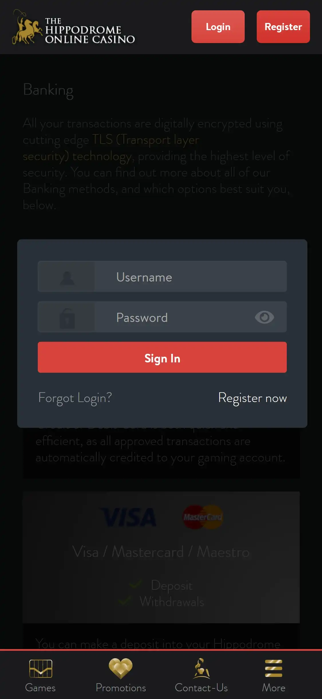 Hippodrome Online Casino Mobile Login Review