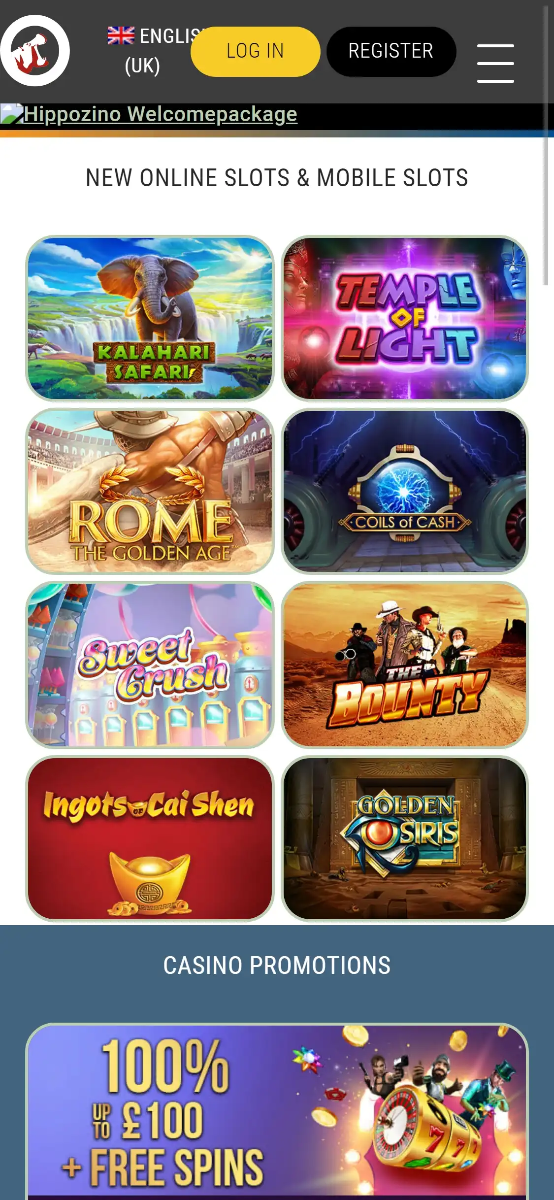 Hippozino Casino Mobile Games Review