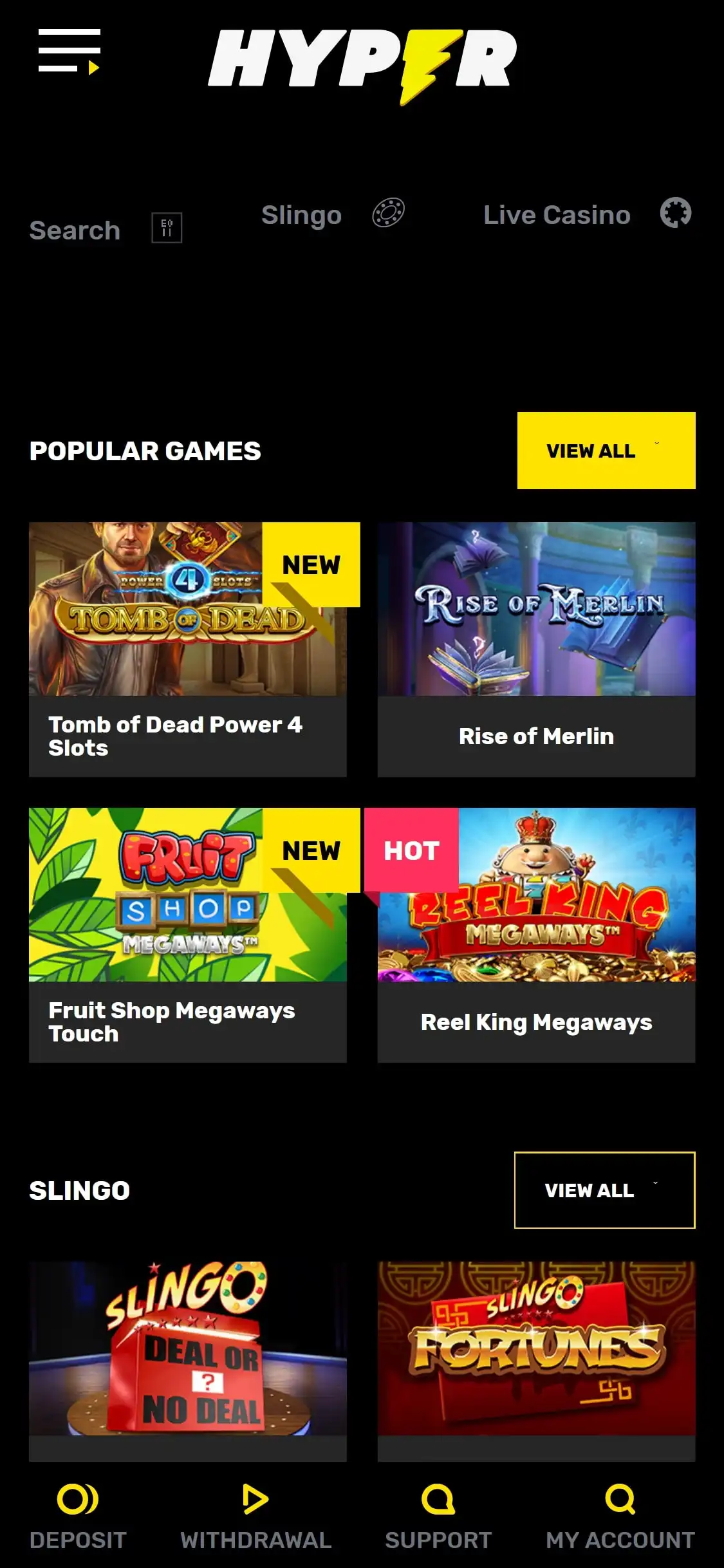 Hyper Casino Mobile Games Review