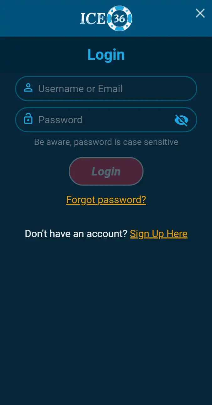 ICE36 Mobile Login Review
