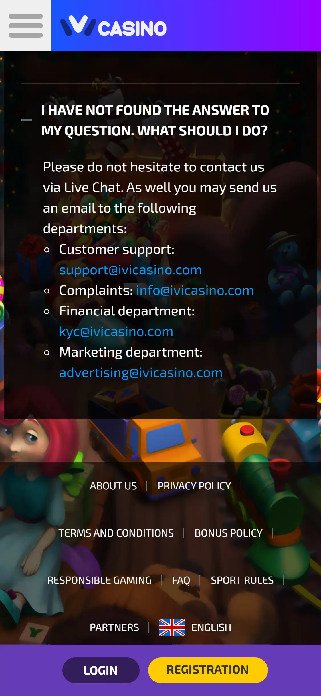 Ivi Casino Mobile Support Review
