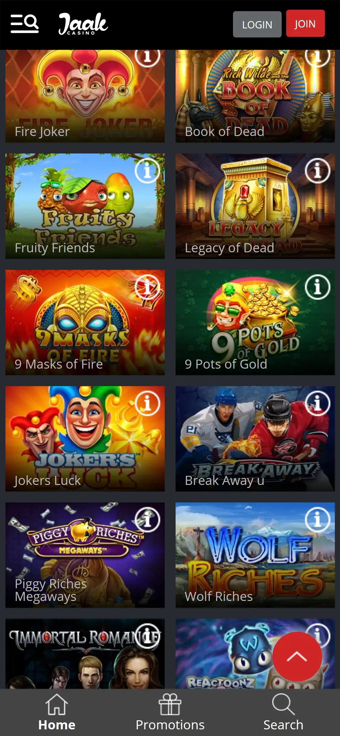 Jaak Casino Mobile Games Review