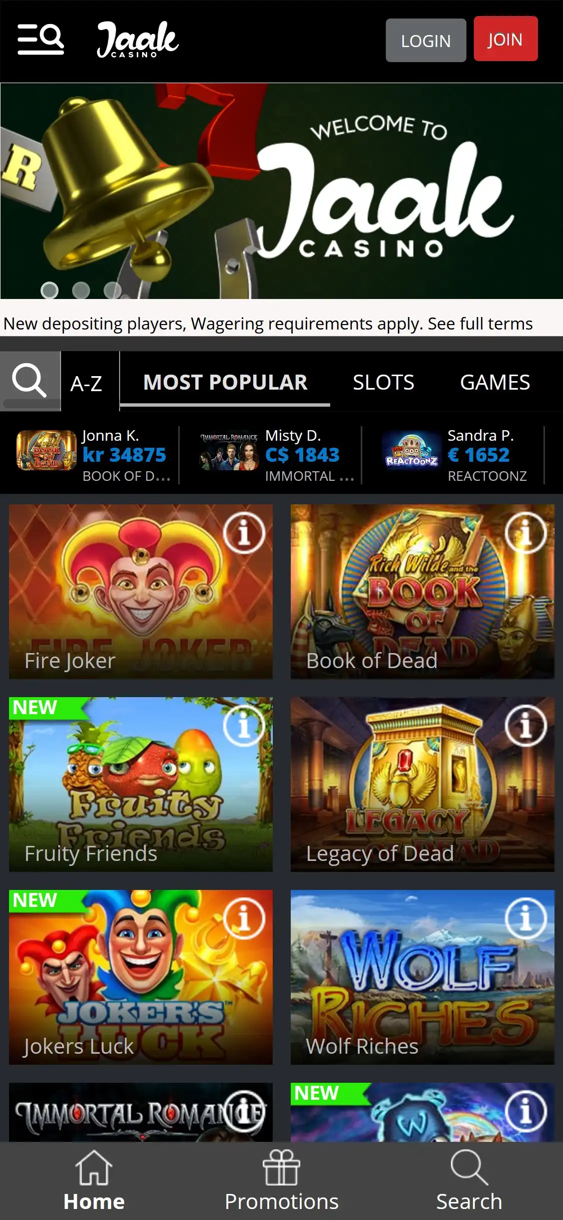 Jaak Casino Mobile Review