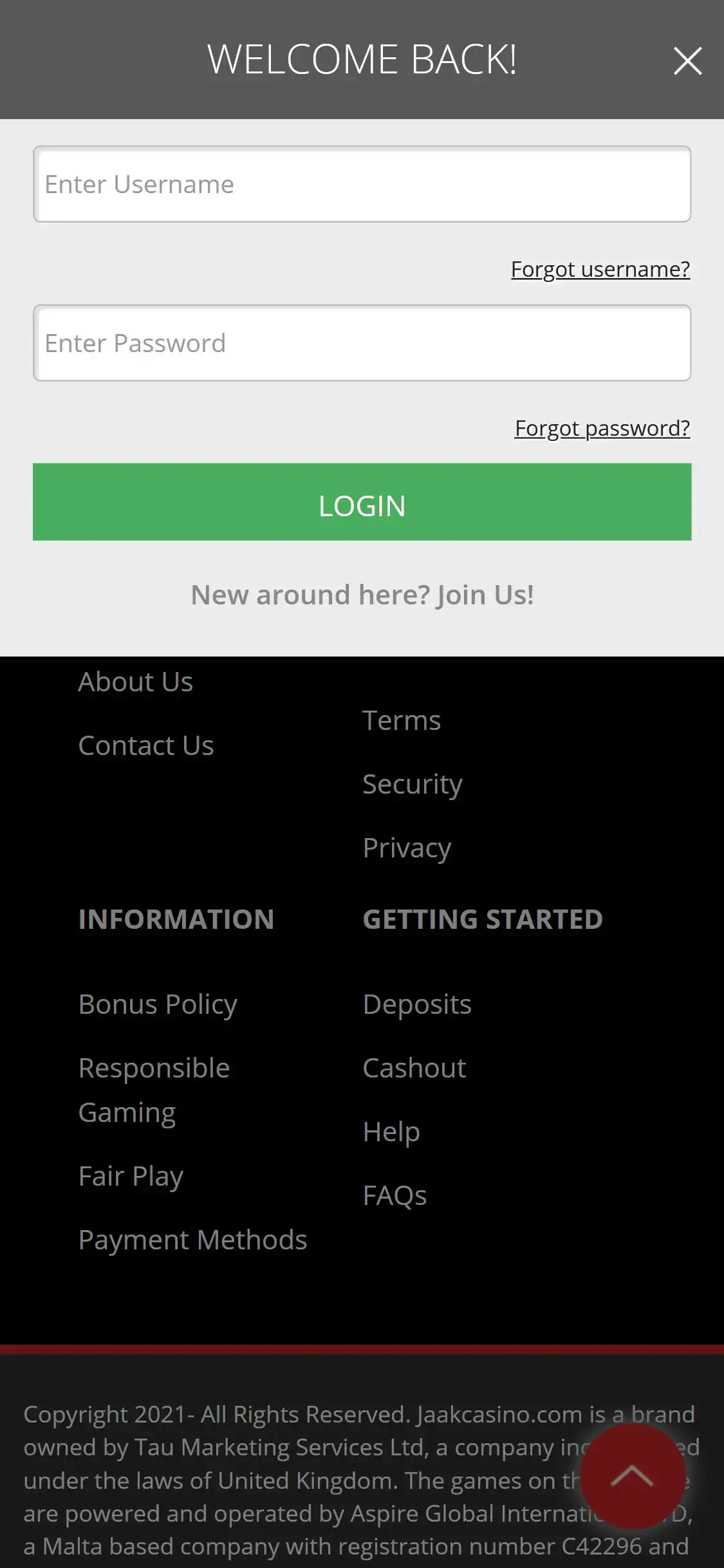 Jaak Casino Mobile Login Review