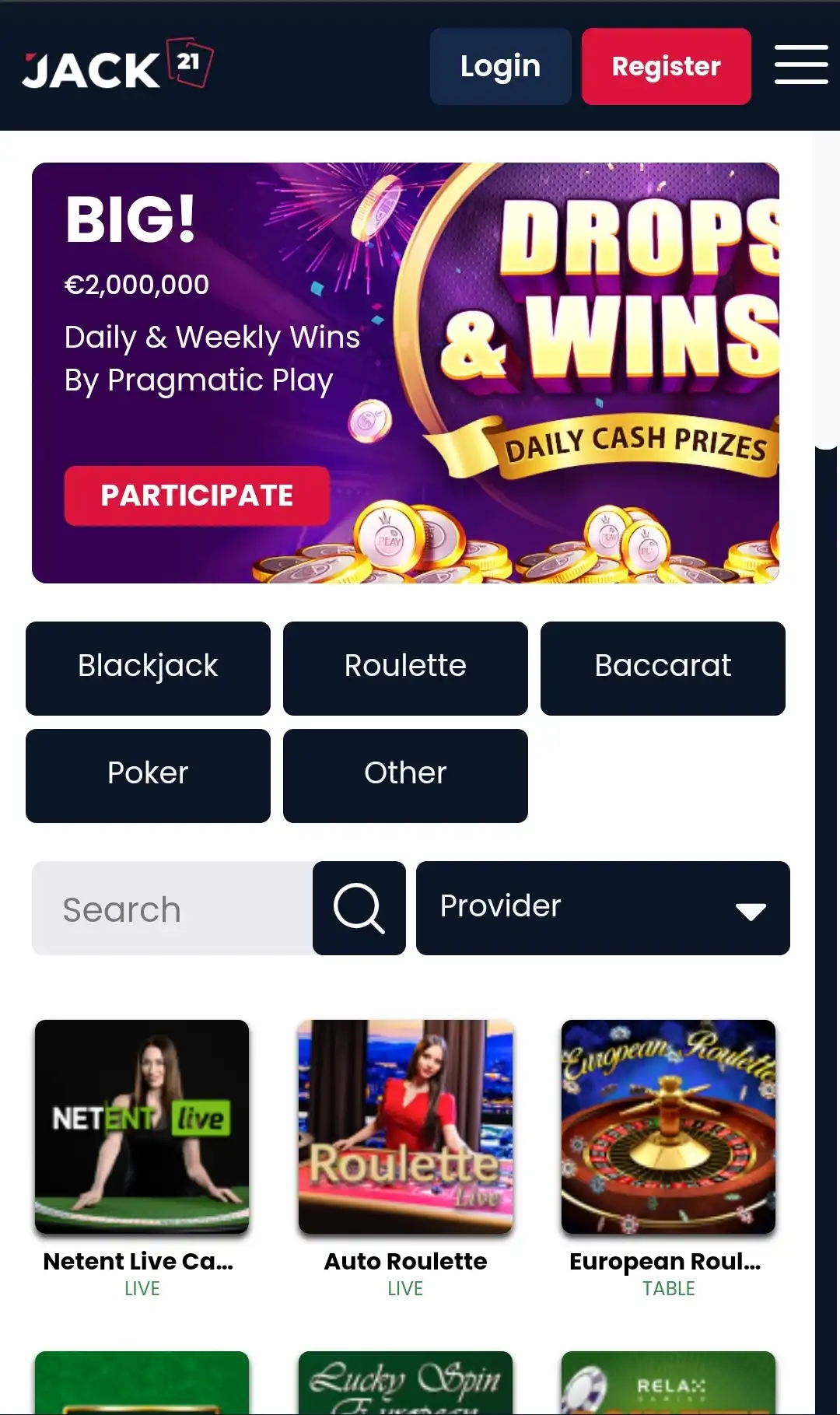 Jack 21 Mobile Live Dealer Games Review