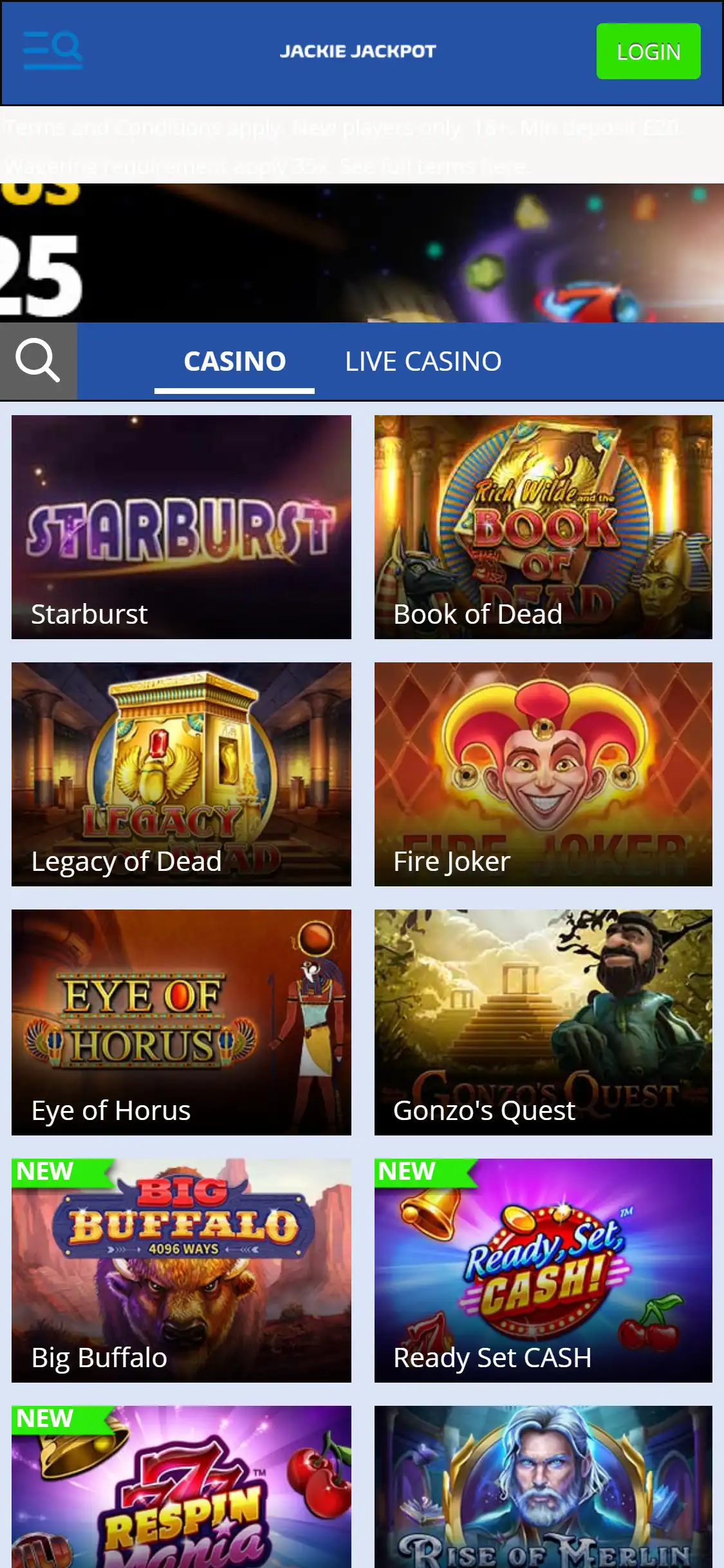 Jackie Jackpot Casino Mobile Review