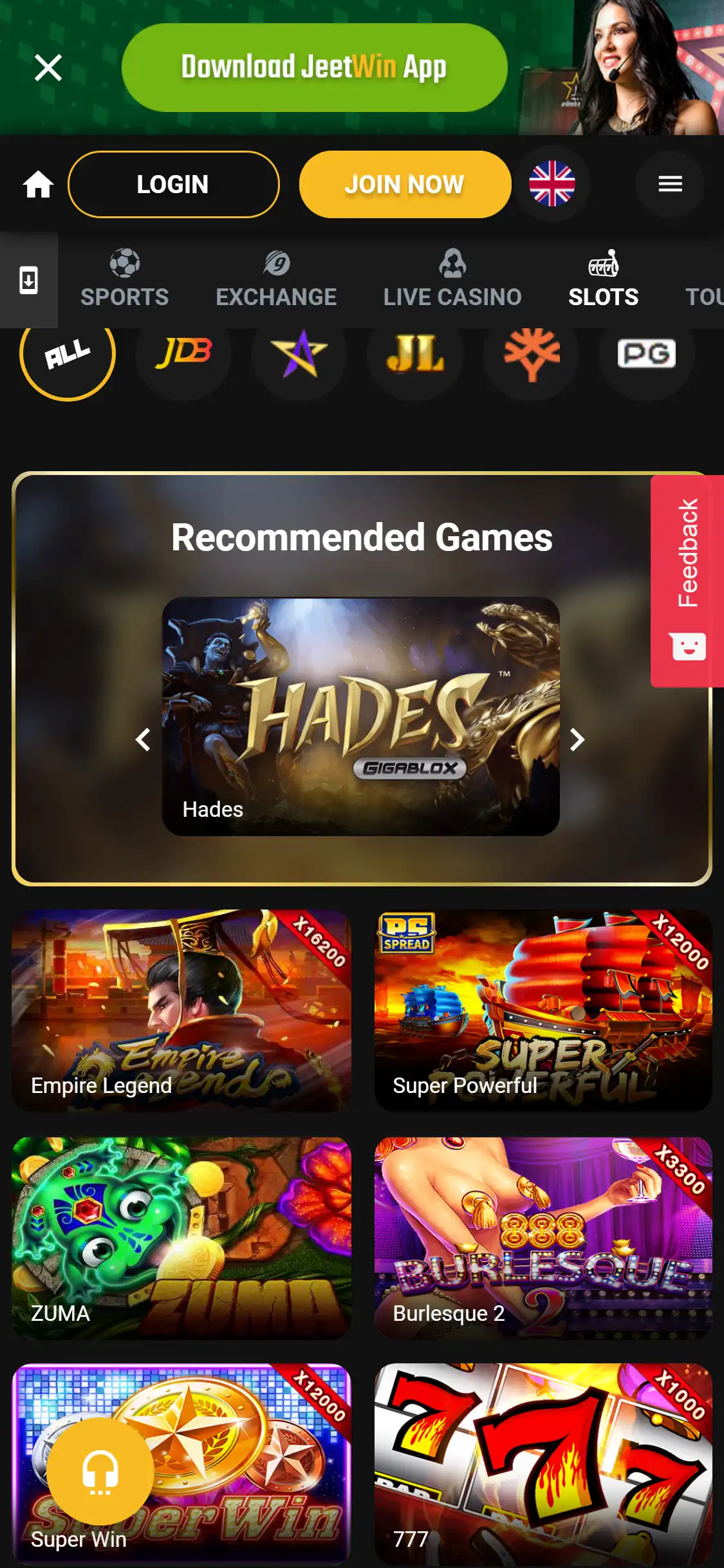 JeetWin Casino Mobile Games Review