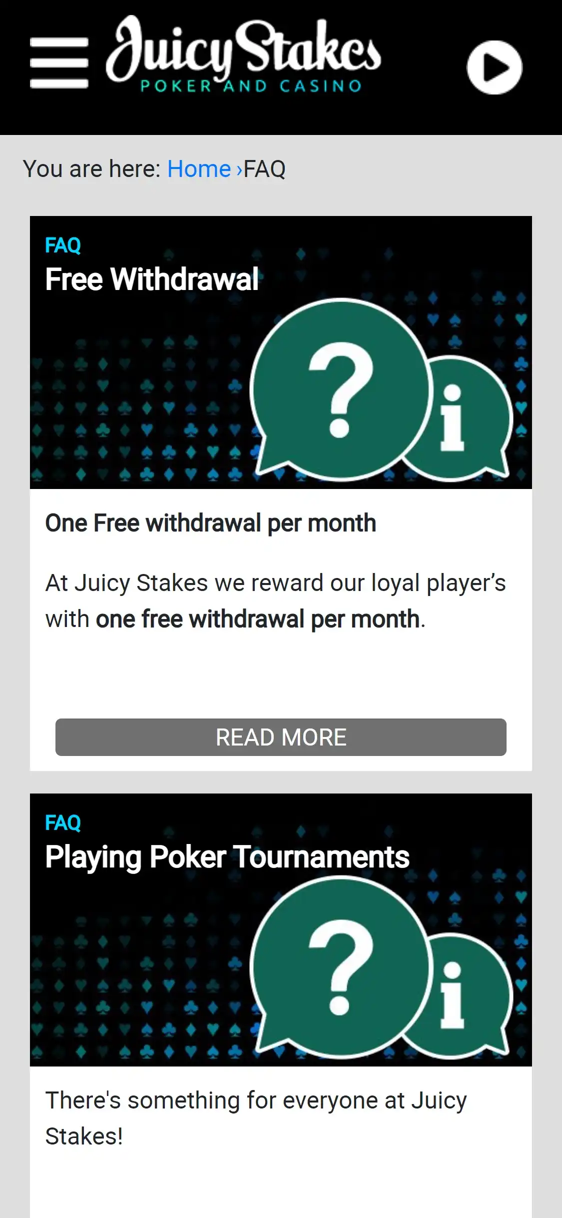 Juicy Stakes Casino Mobile Support Review