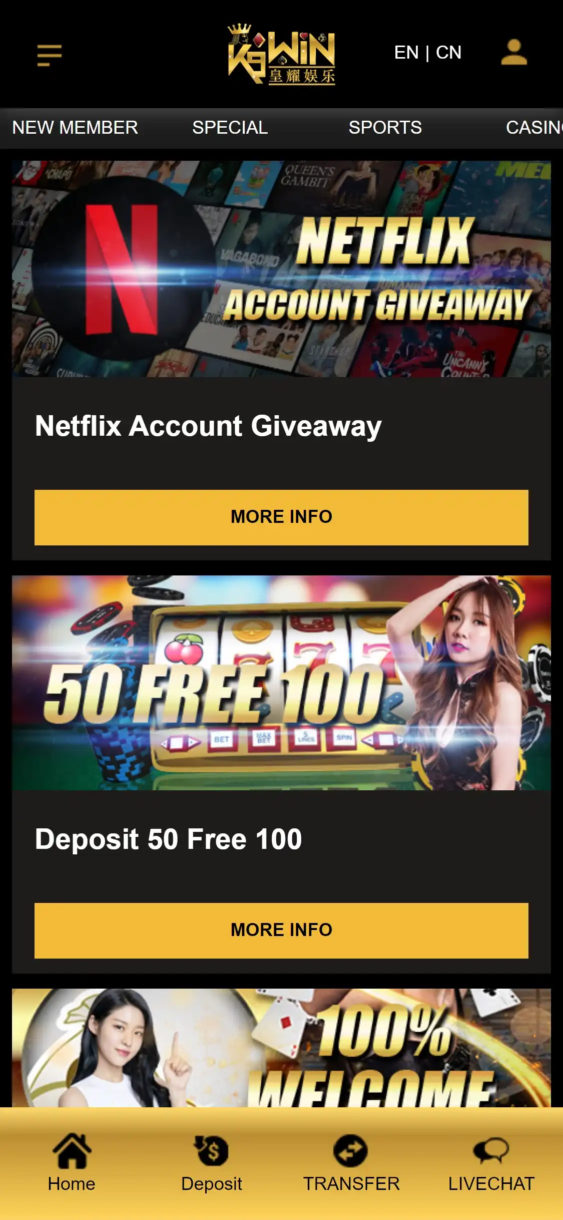 K9WIN Online Casino Mobile No Deposit Bonus Review