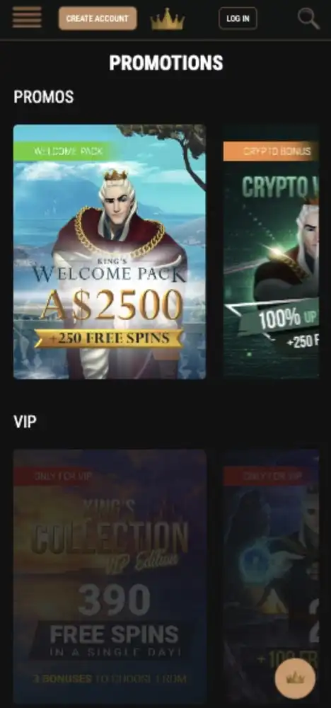 King Billy Casino Mobile No Deposit Bonus Review